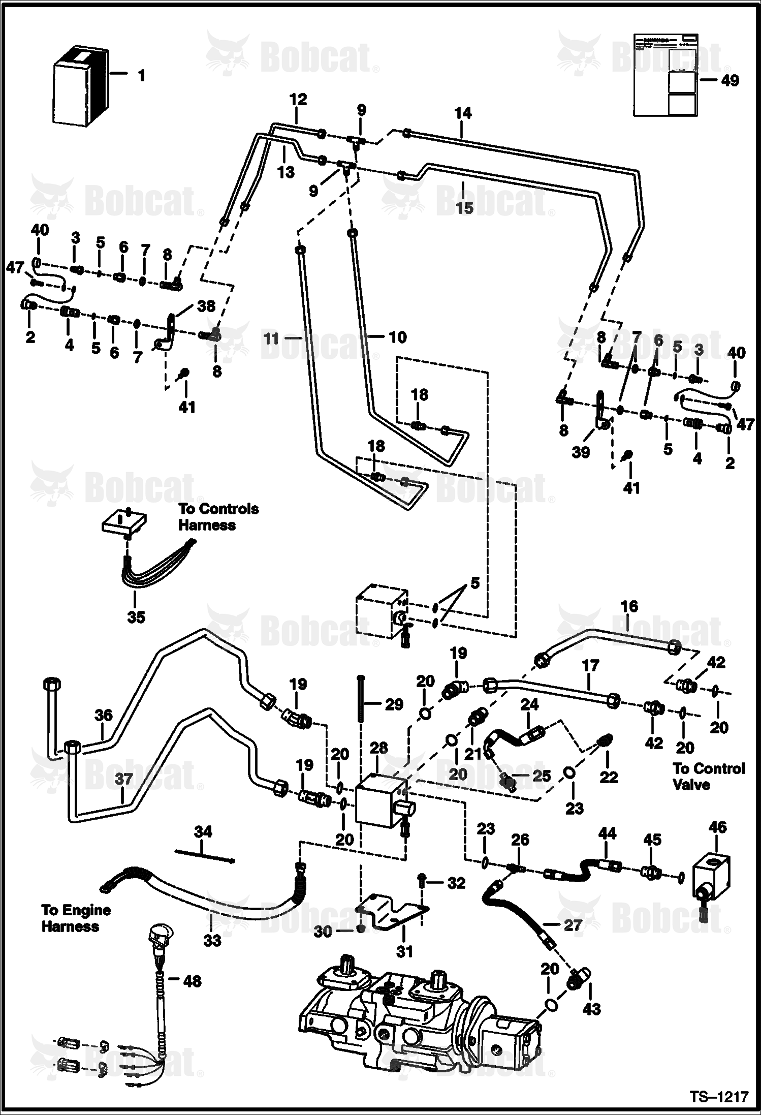 Rear Auxiliary (W/Poppet Couplers)  512217845 & Below, 512440565 & Below, 512612075 & Below