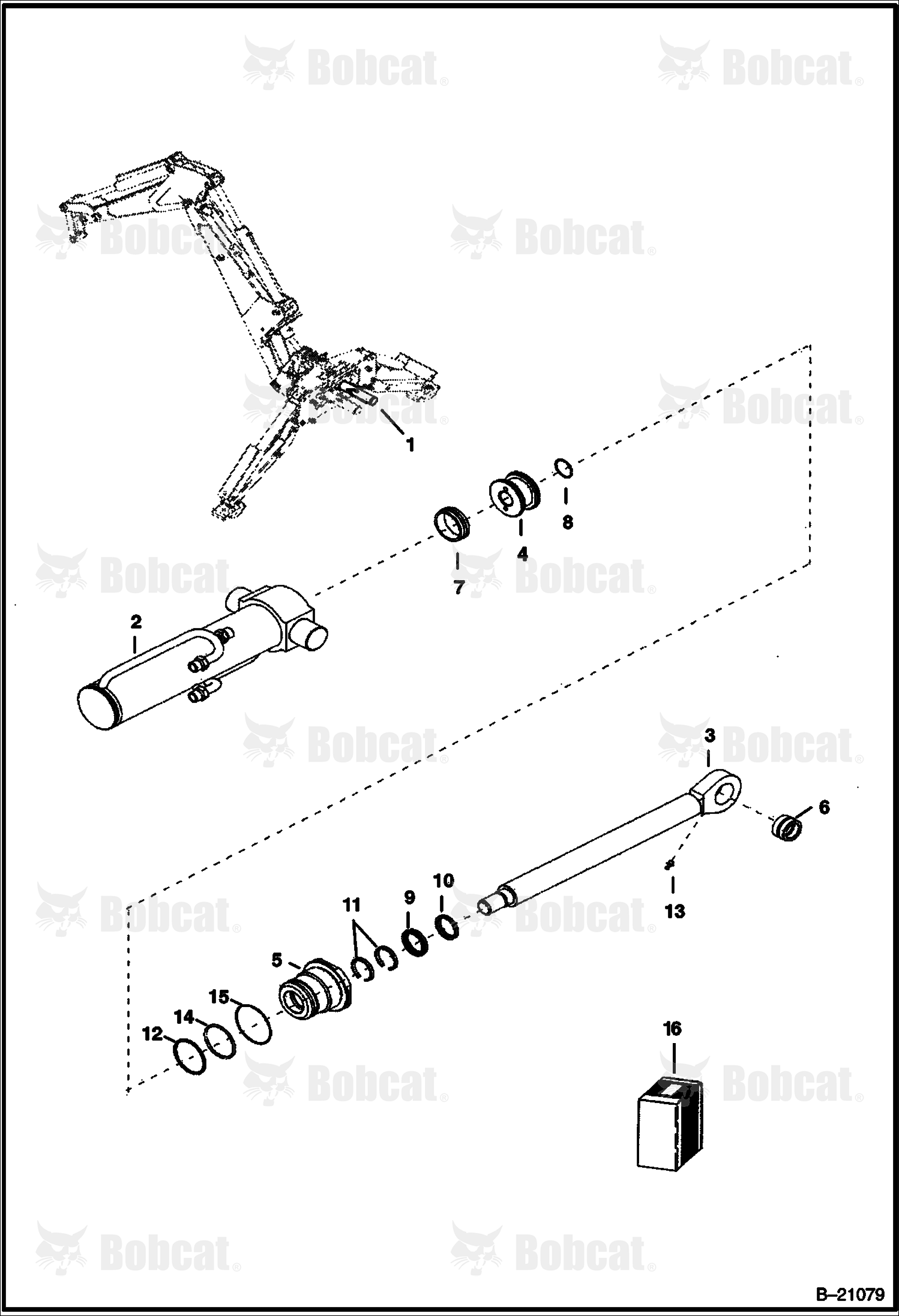 Swing Cylinder (B200) (Right) Center Mount Backhoe