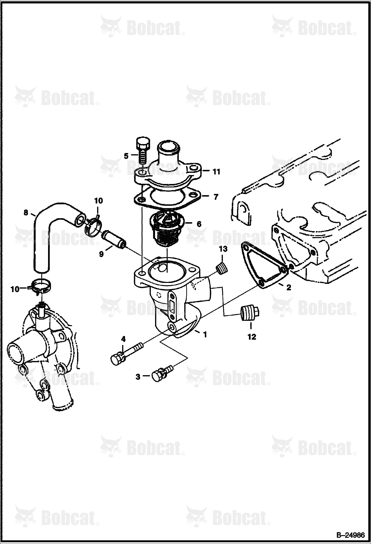 Water Flange & Thermostat