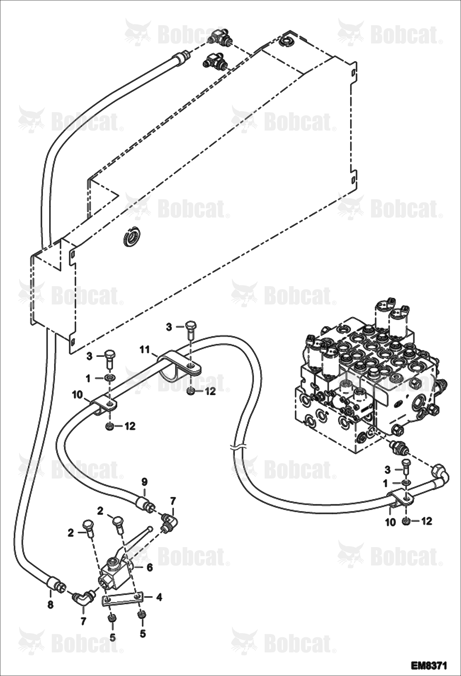 Hydraulic Circuitry (Unlock Valve)  AC1C15000 & Above, AC1D15000 & Above