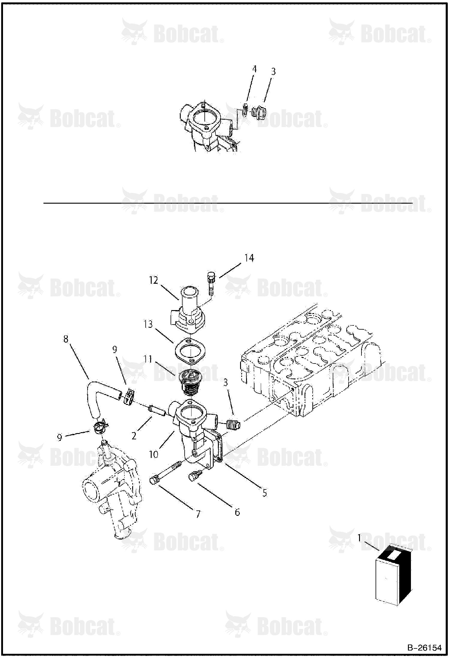 Water Flange & Thermostat (Tier II) 573011001 & Above