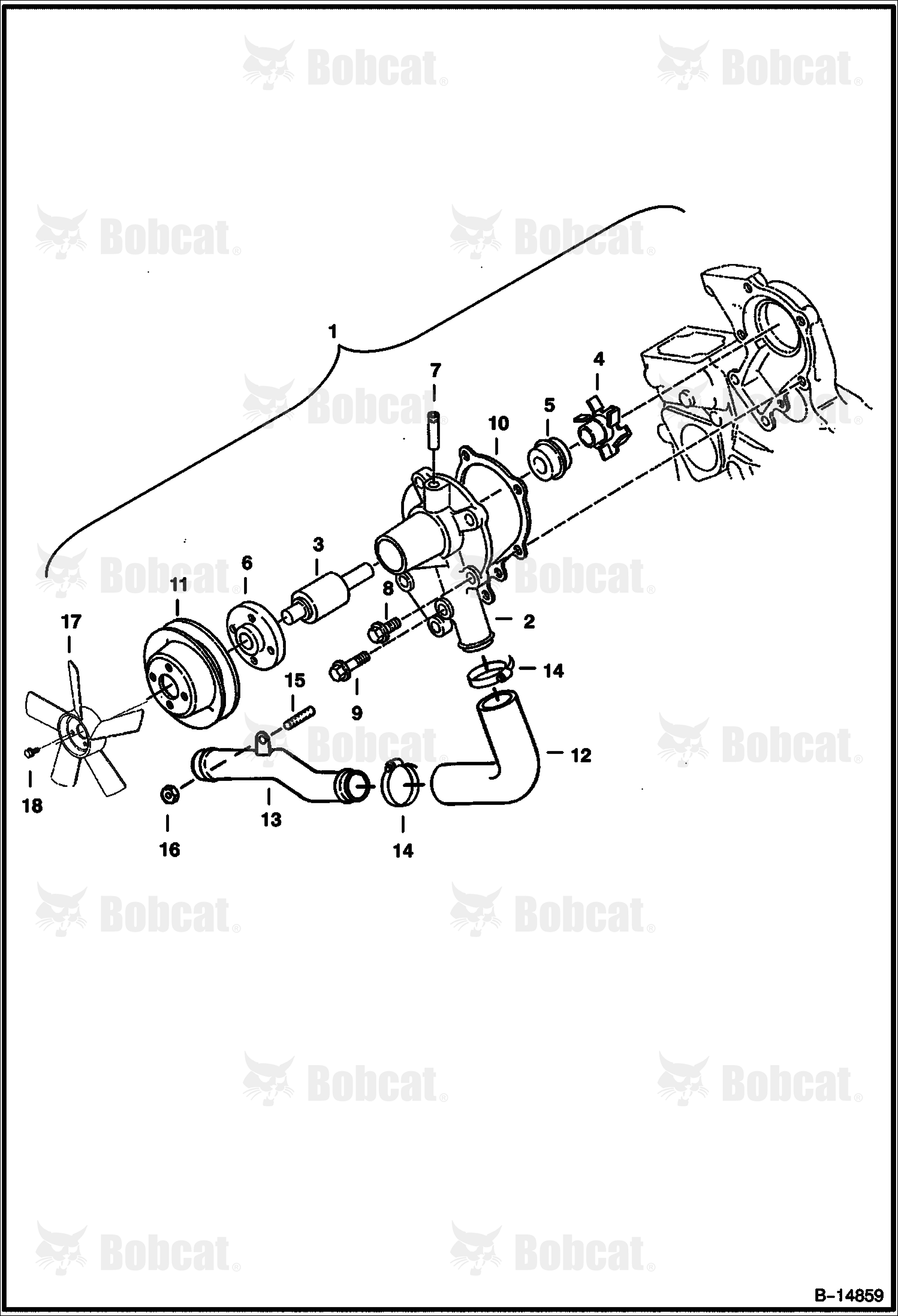 Water Pump (Kubota D722-EB-BC-4) (Tier I)  523611001 & Above, 523711001 & Above