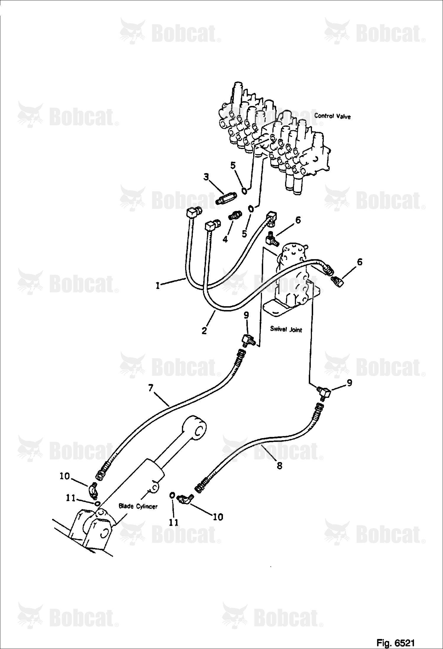 Hydraulic Piping (VALVE TO/FROM Blade CYLINDER)