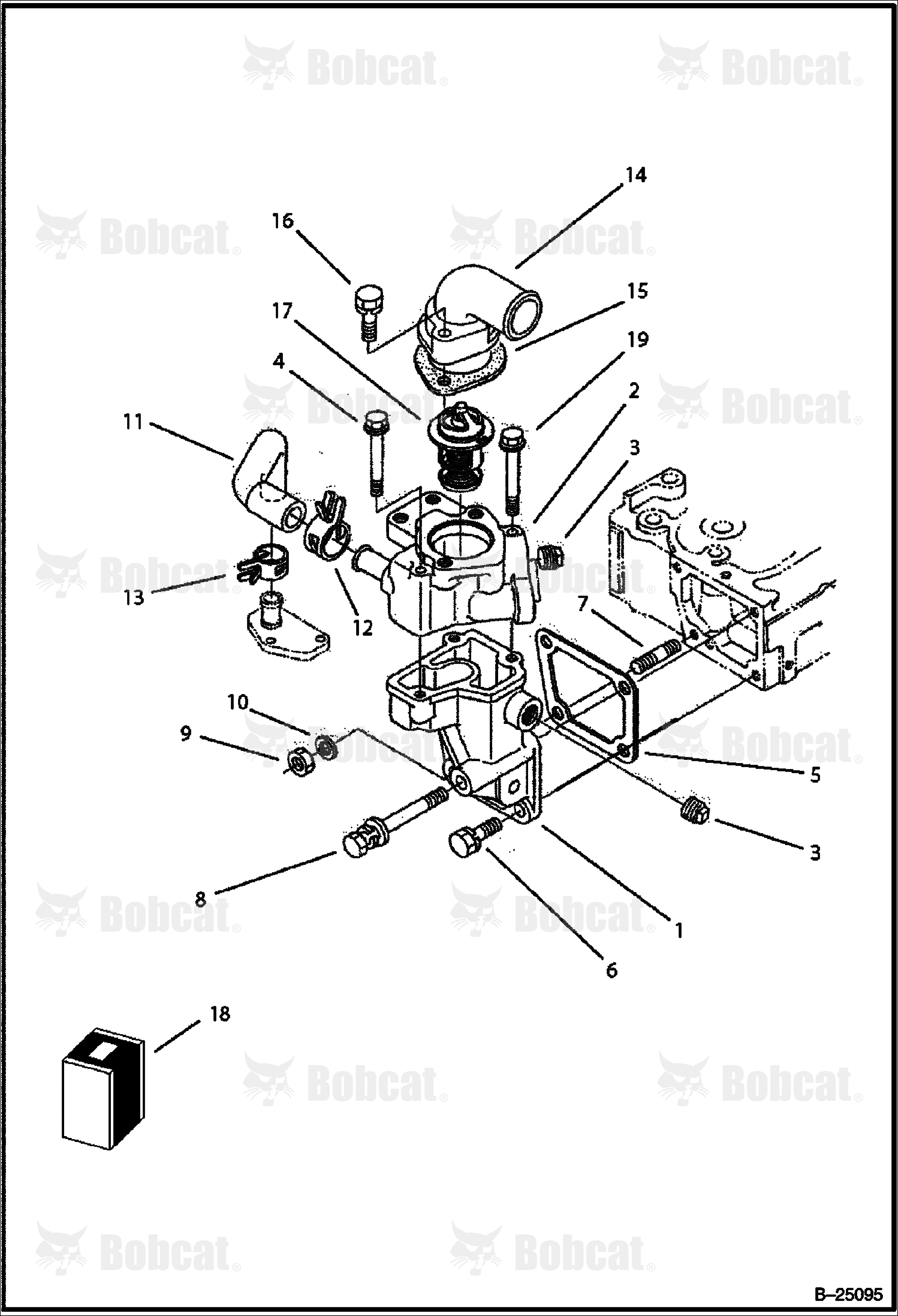 Water Flange & Thermostat (Tier II)  573111001 & Above