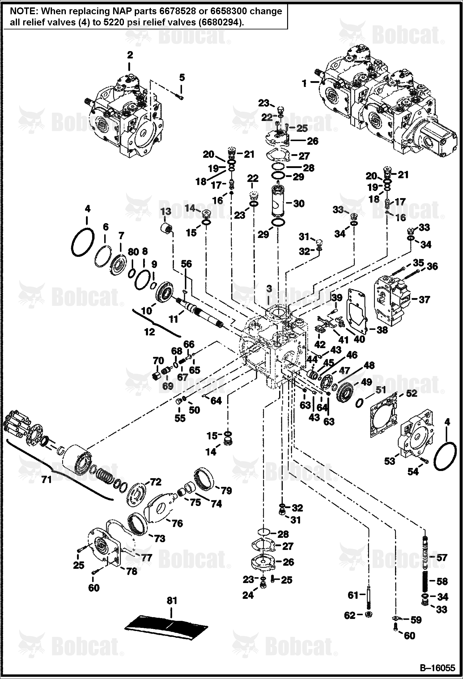 Hydrostatic Pump (Servo Assisted Steering) (Left Half)