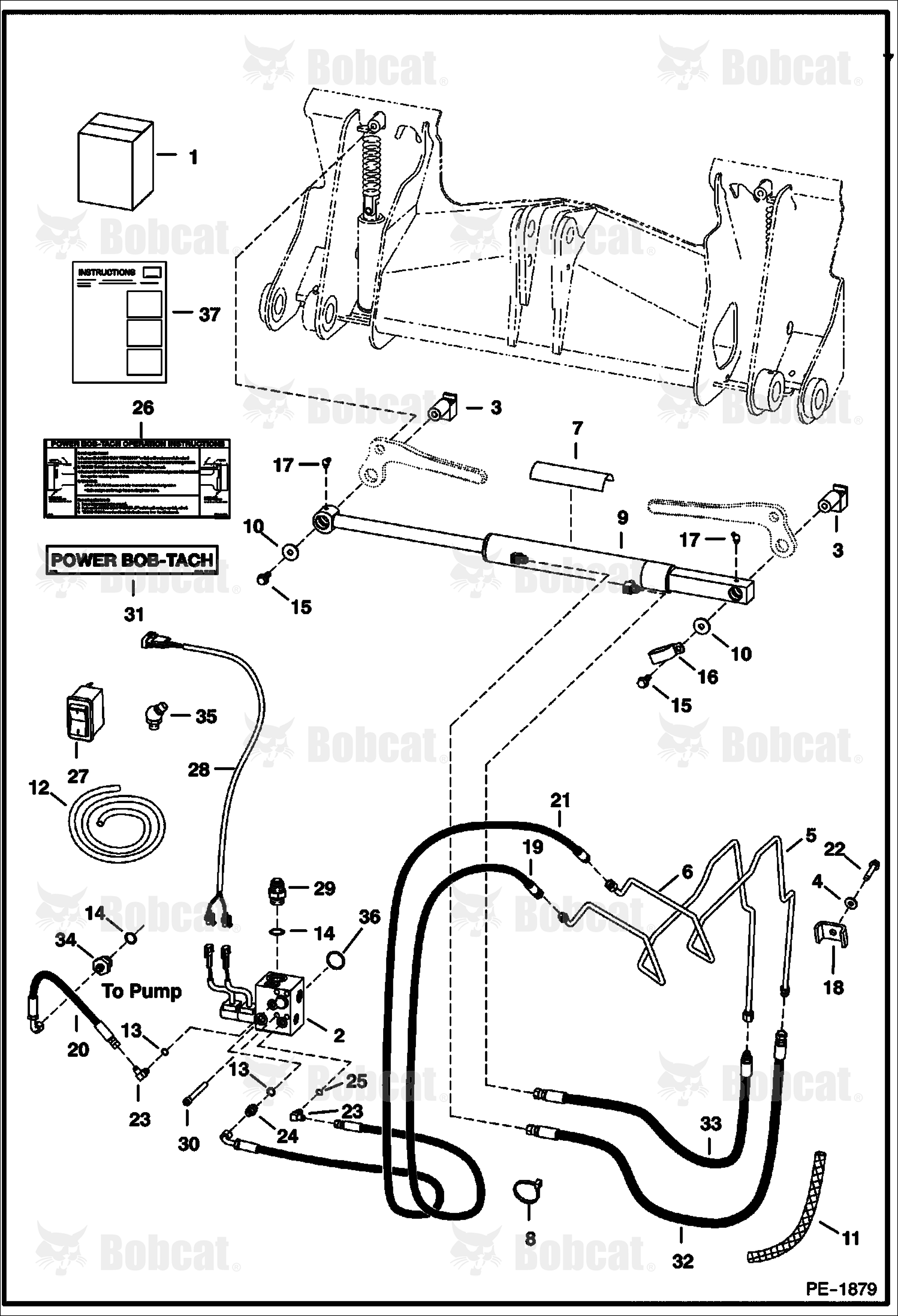 Power BOB-TACH Kit (Cast Iron Gear Pump) 518918064 & Above, 516815133 & Above, 517515268 & Above