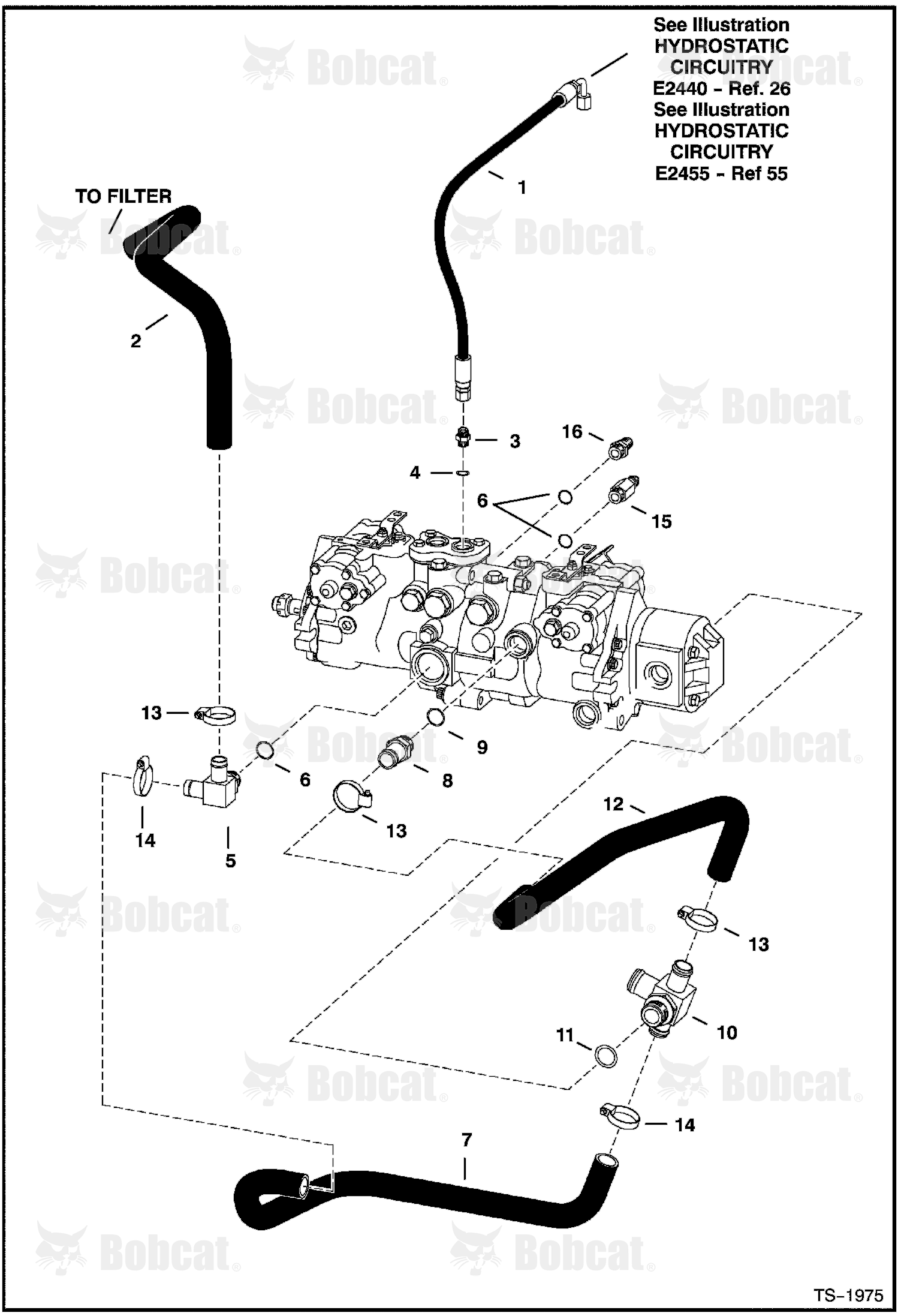 Hydrostatic Circuitry (M46 Pump Option) 514425001 & Above, 514525001 & Above, 514625001 & Above