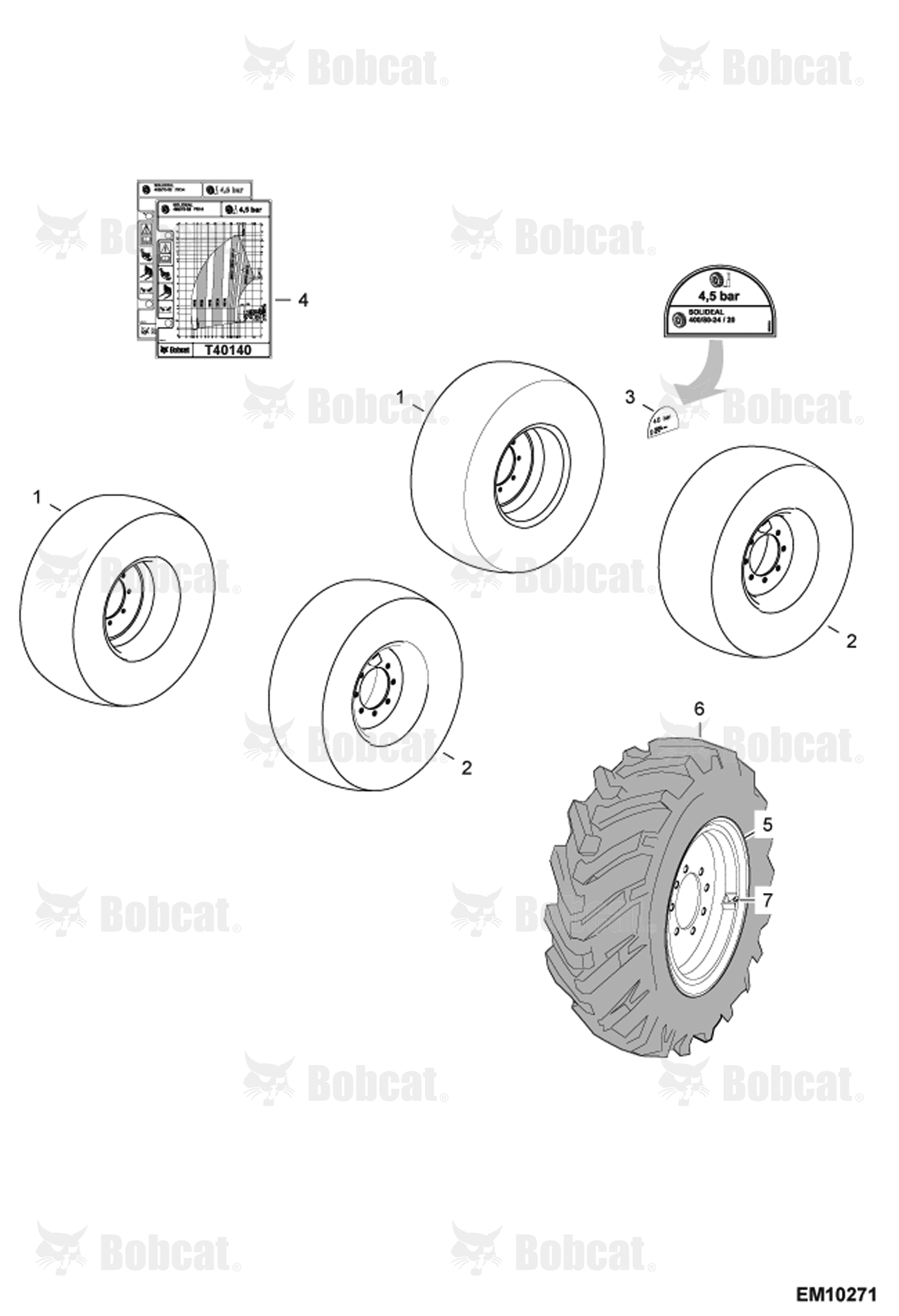 Wheels (Solideal 400/80-24 PR20)