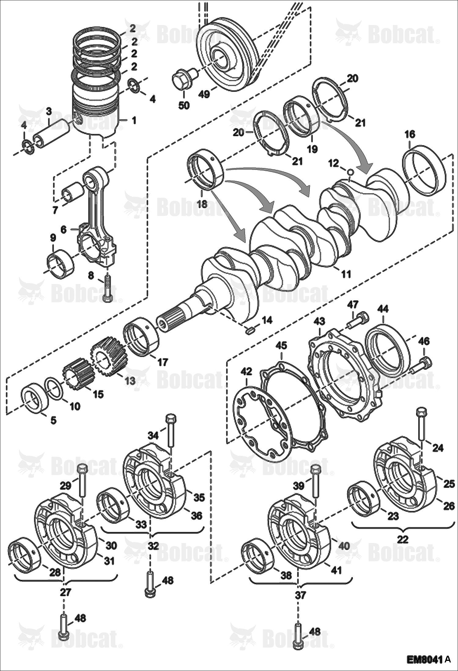 PISTON, Crankshaft & Main Bearing Case