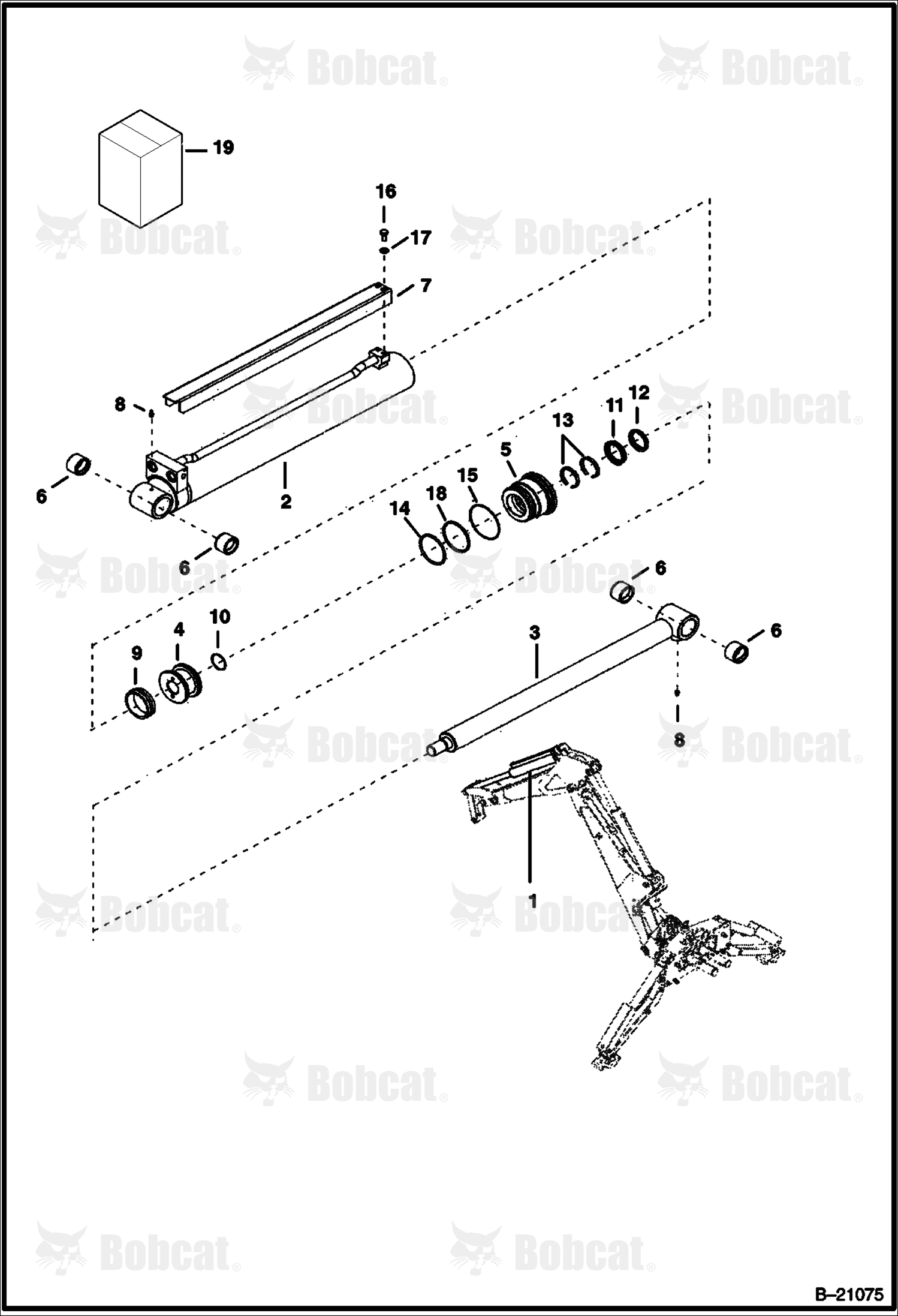 Bucket Cylinder (B200) (B250)  570211001 - 570211088, 570311001 - 570311054