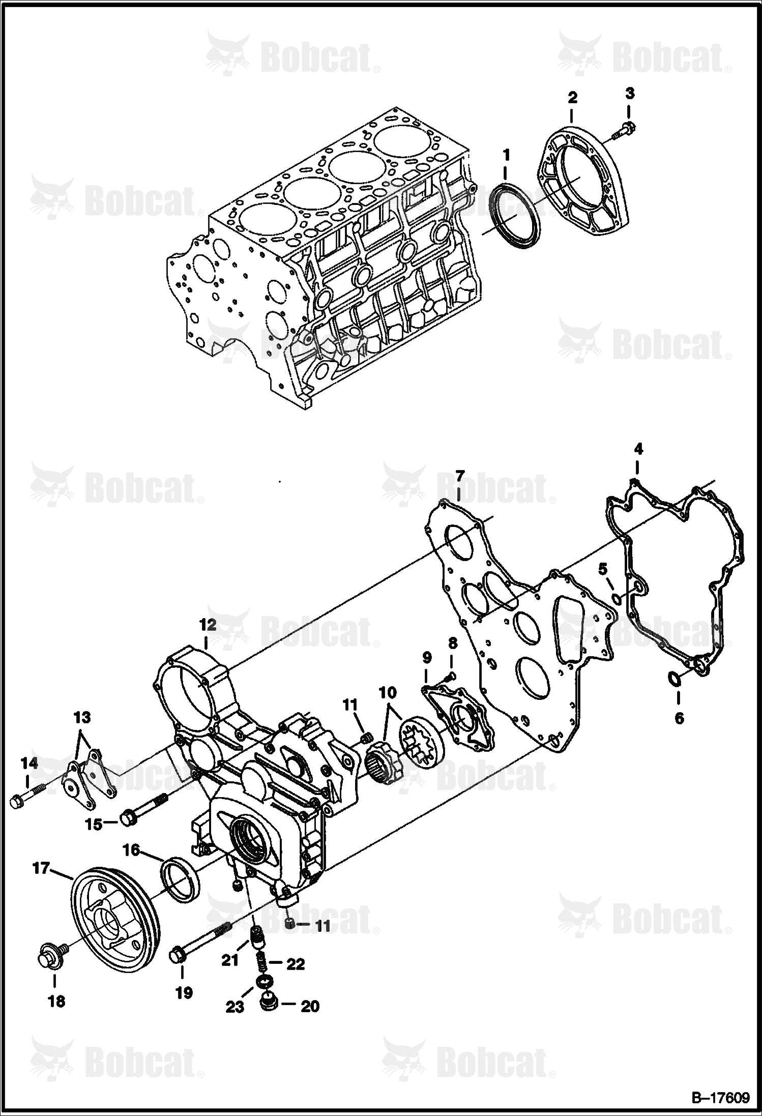 Front Cover (V3300 DI T Kubota) (Tier I)  523411001 & Above, 523511001 & Above