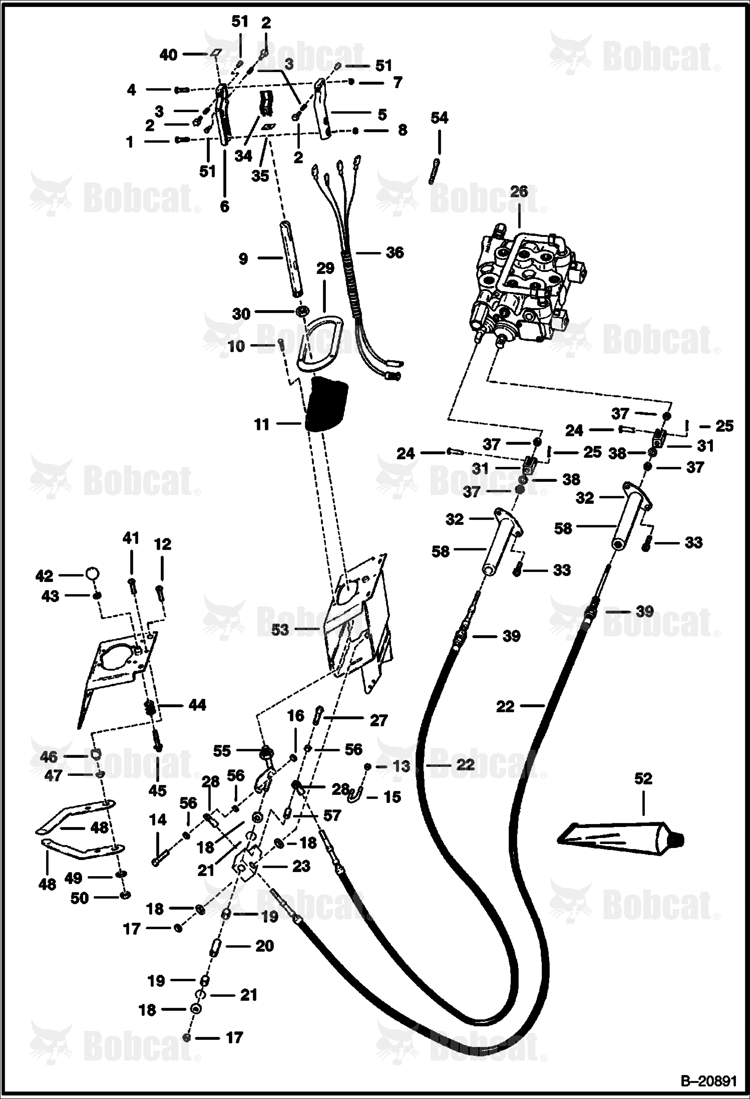 Hydraulic Lift & Tilt Control Linkage (Joystick Controls)
