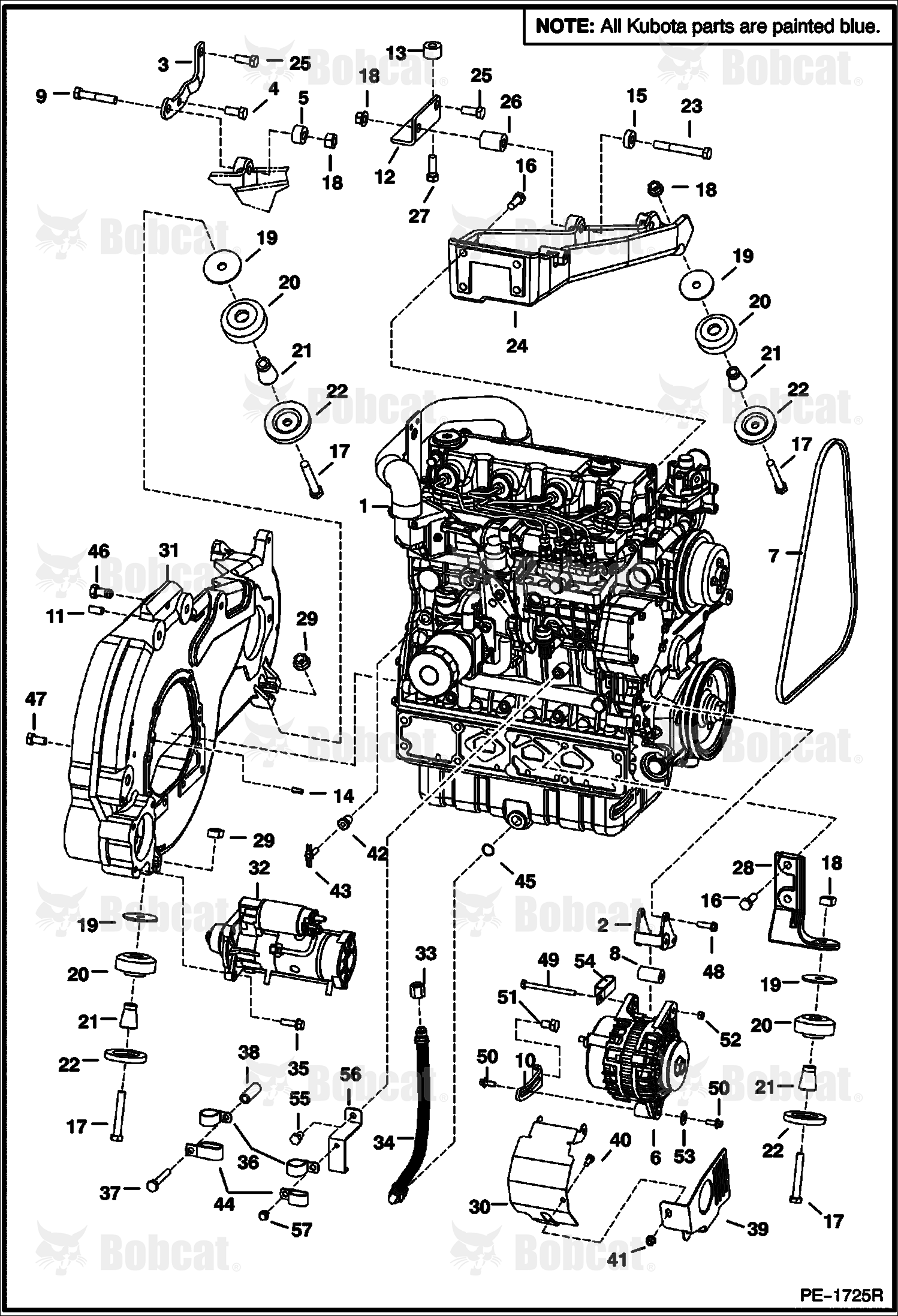 Engine & Attaching Parts (Engine Mounts) 521311001 & Above, 521411001 & Above, 521511001 & Above, 521611001 & Above, 525811001 - 525817541, 525911001 - 525912263, 526011001 - 526018762, 526111001 - 526112305