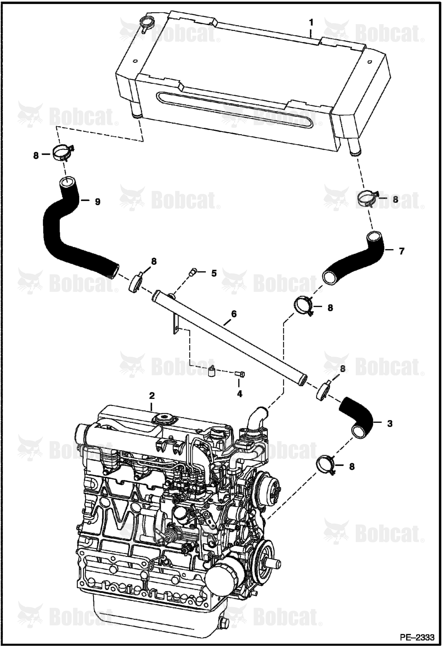 Engine & Attaching Parts (Radiator Water Exchanger)  524614400 & Above, 524711900 & Above