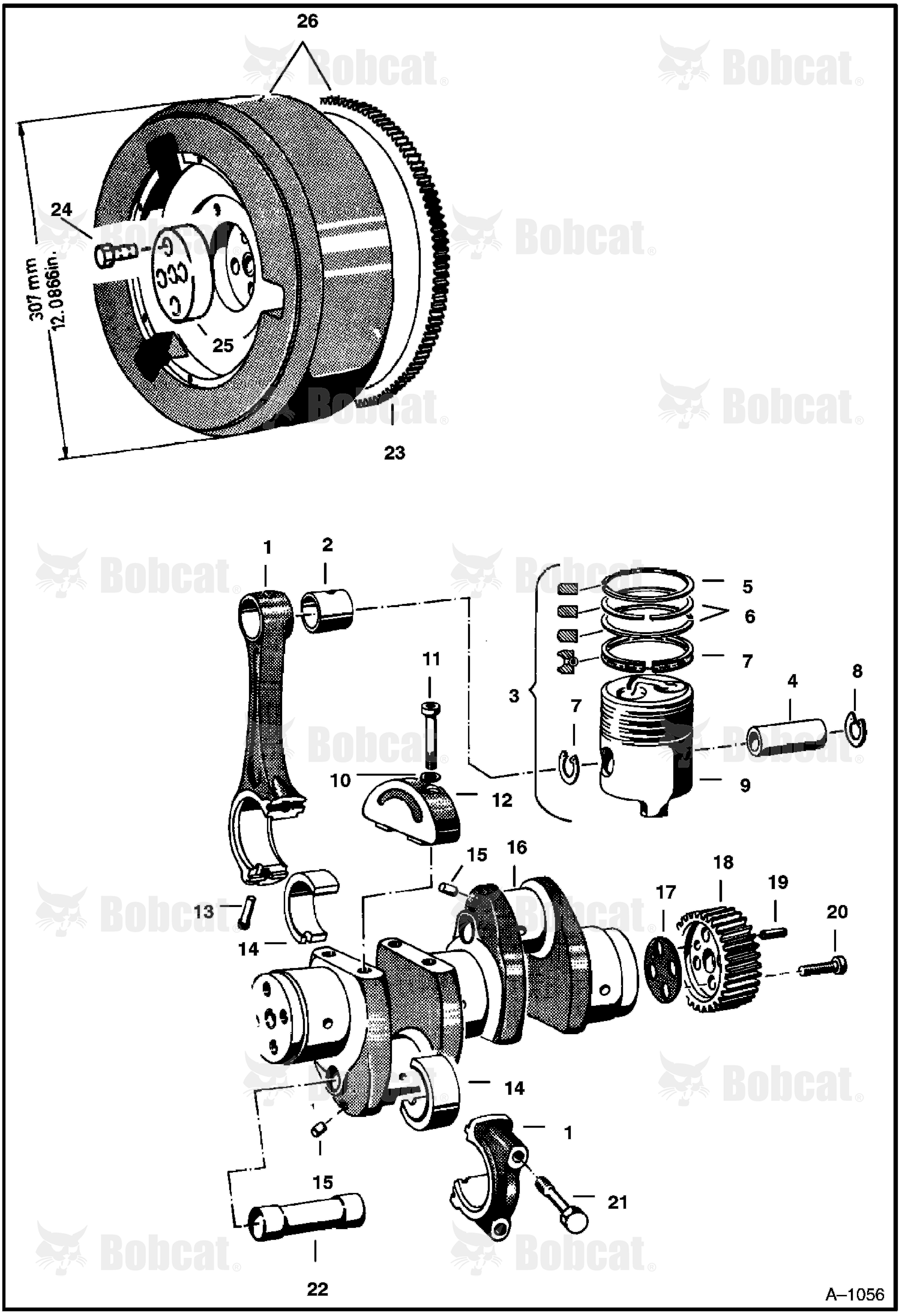 CRANKSHAFT, Piston & Flywheel Group (F2L310 Deutz Diesel)