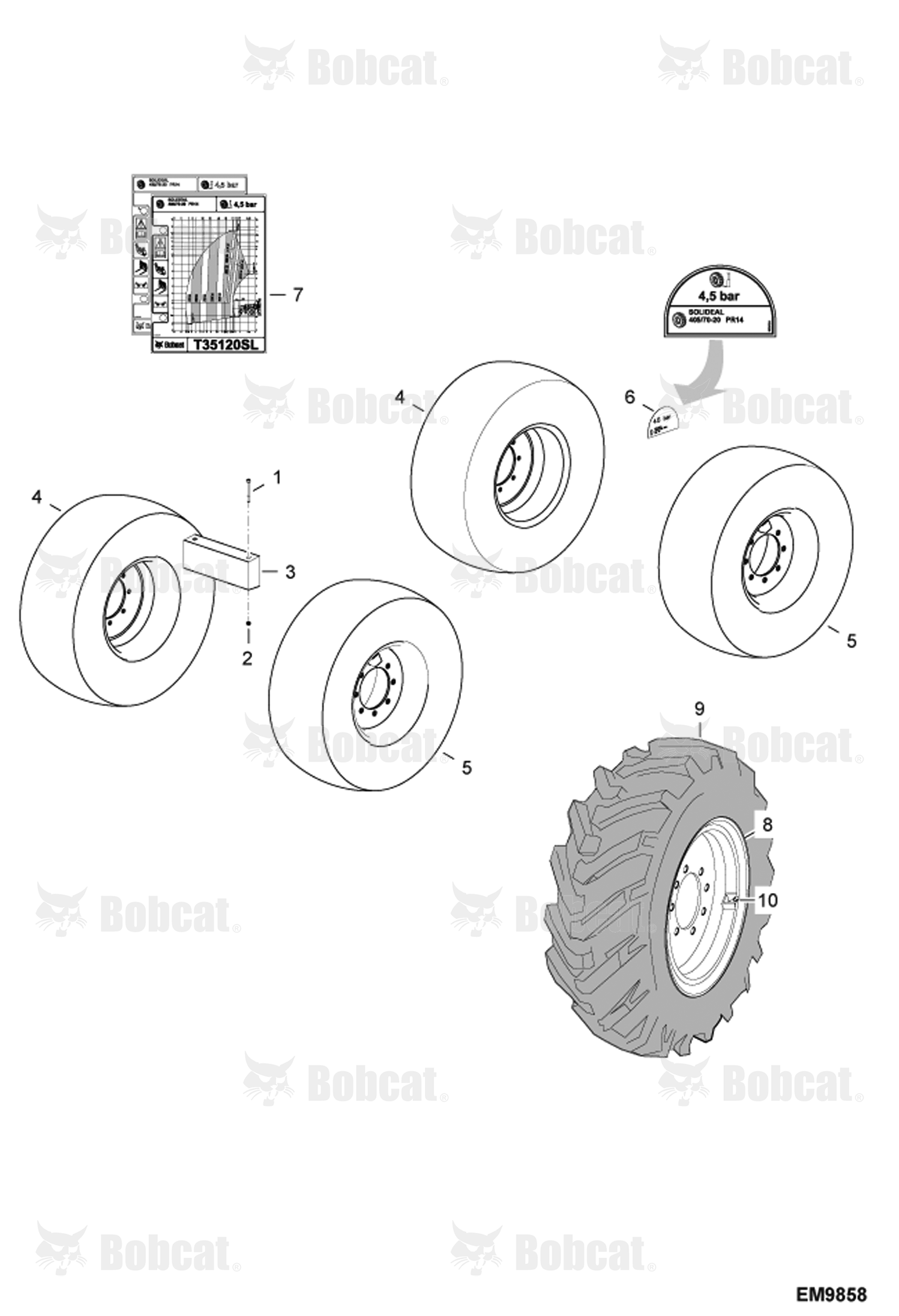 Wheels (405/70-20 PR14)