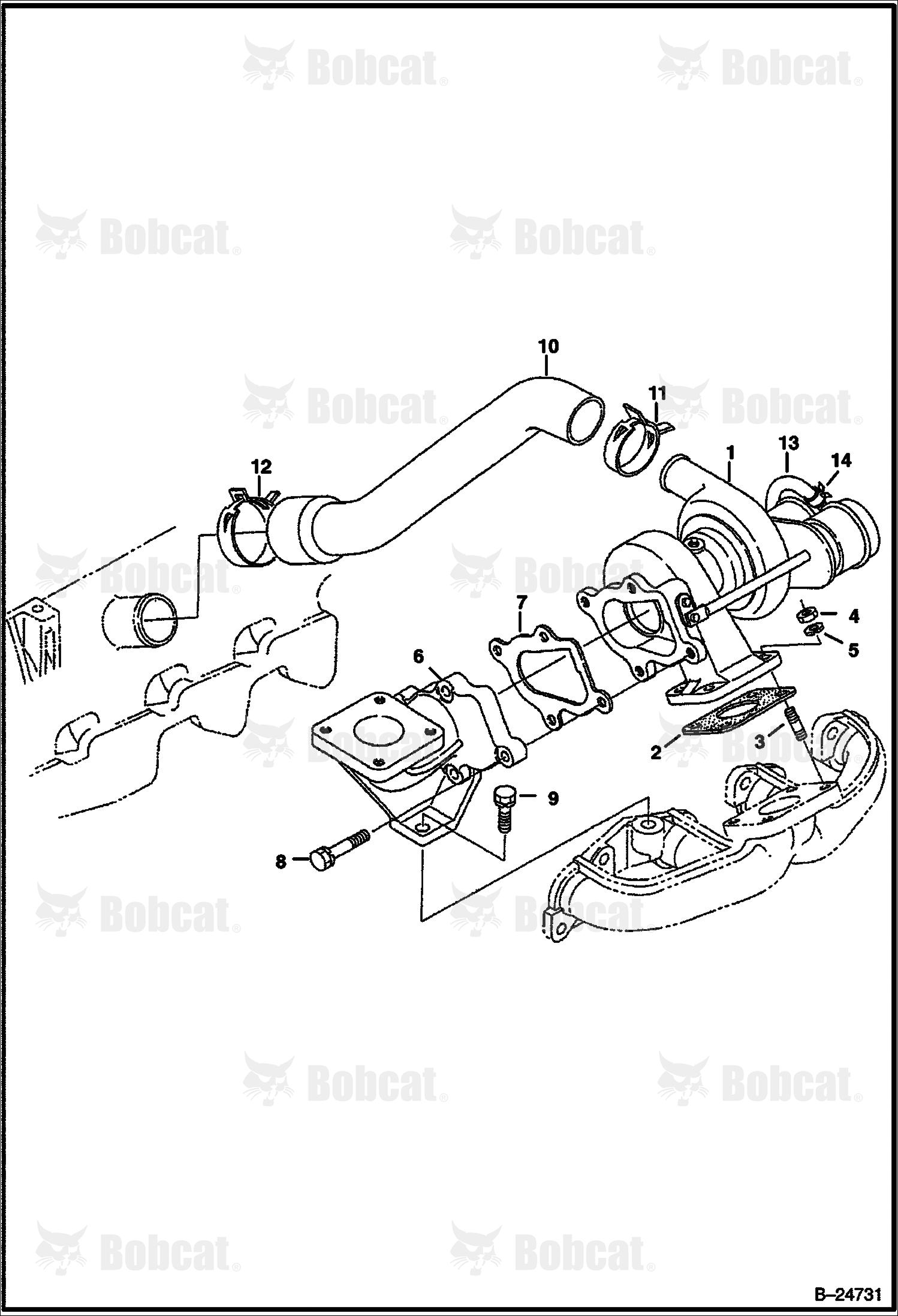 Turbo Charger (Kubota - V2003-T-2EB - Tier II Replacement) (1G970-41000)