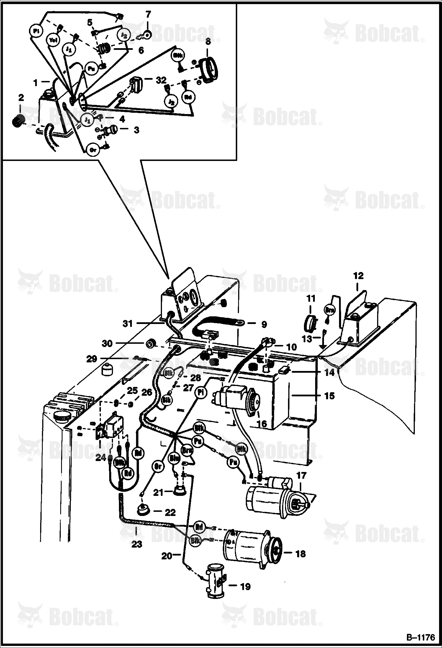 Main Frame Electrical Circuitry (M-500 Gasoline) 100111001 - 100142806