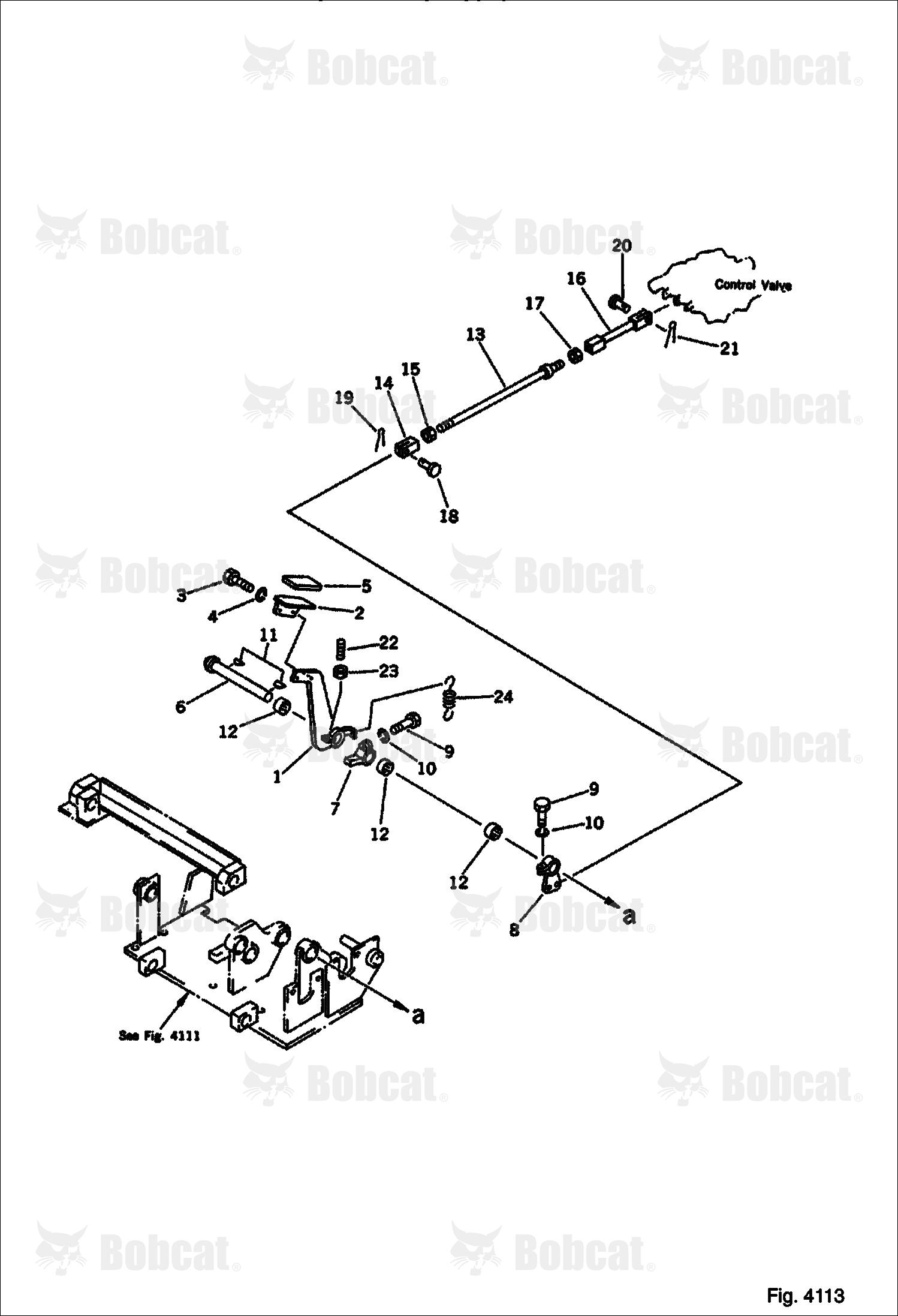 Travel Speed Pedal and Linkage (6 Way Shift Pattern SPEC.) (Komatsu S/N 13025 & Above)