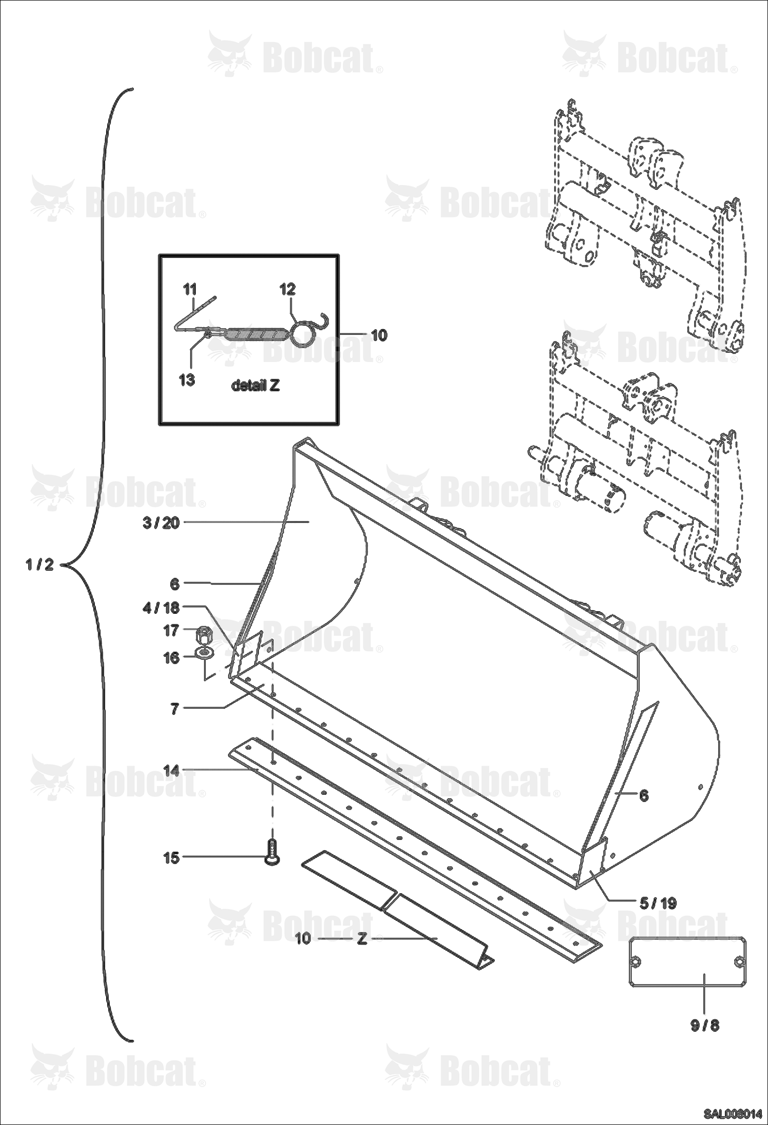 Light Material Bucket (195mm 1,20cbm + 1,35cbm)