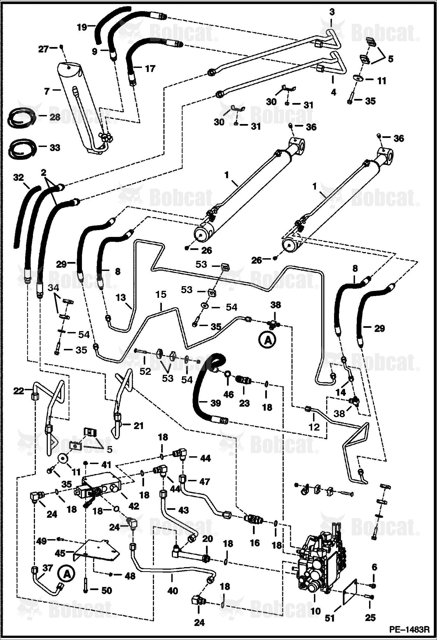 Hydraulic Circuitry (W/ Bucket Positioning Valve)  512263000 & Above, 512452000 & Above