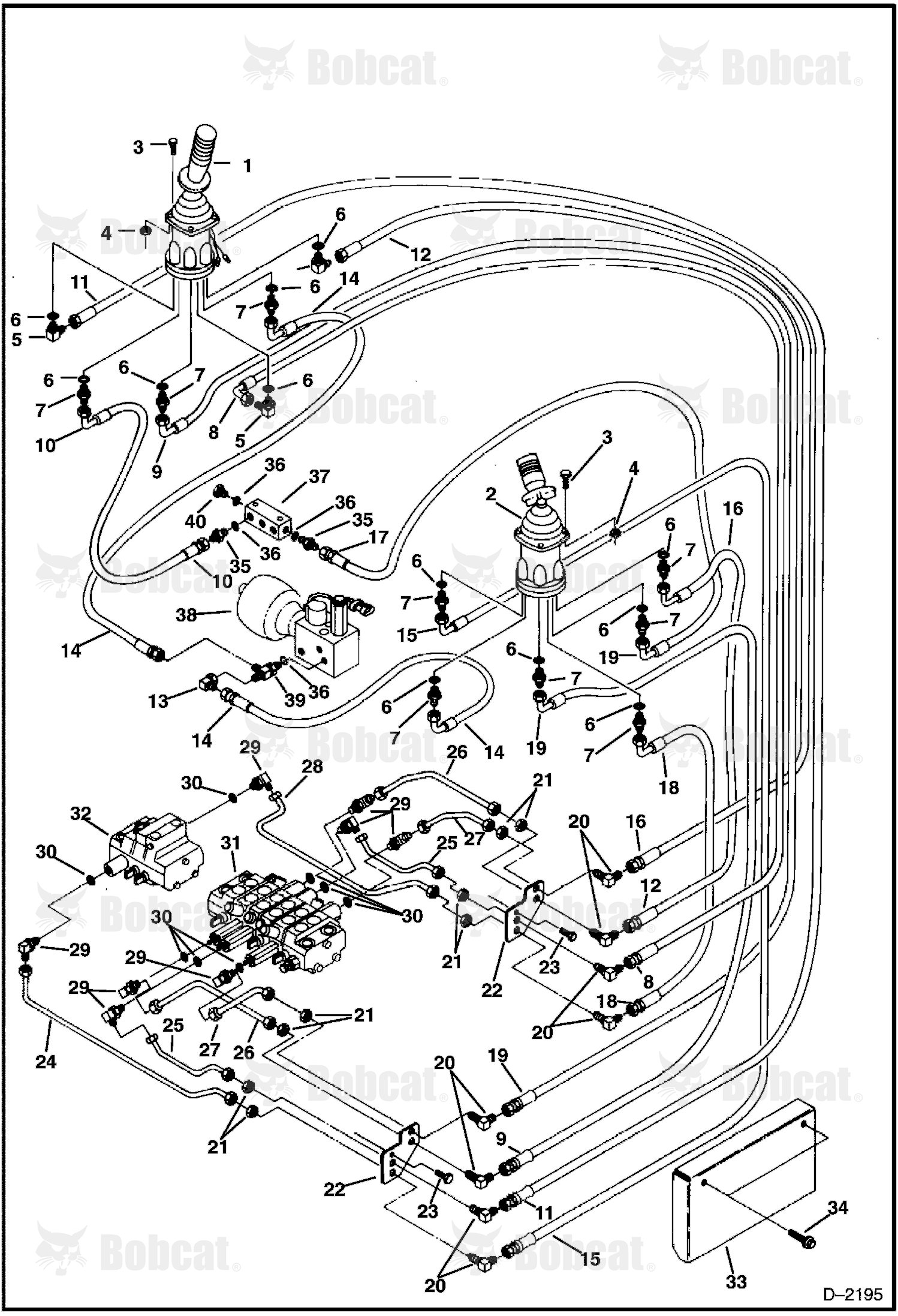 Hydraulic Circuitry (Joystick Controls) (Standard)