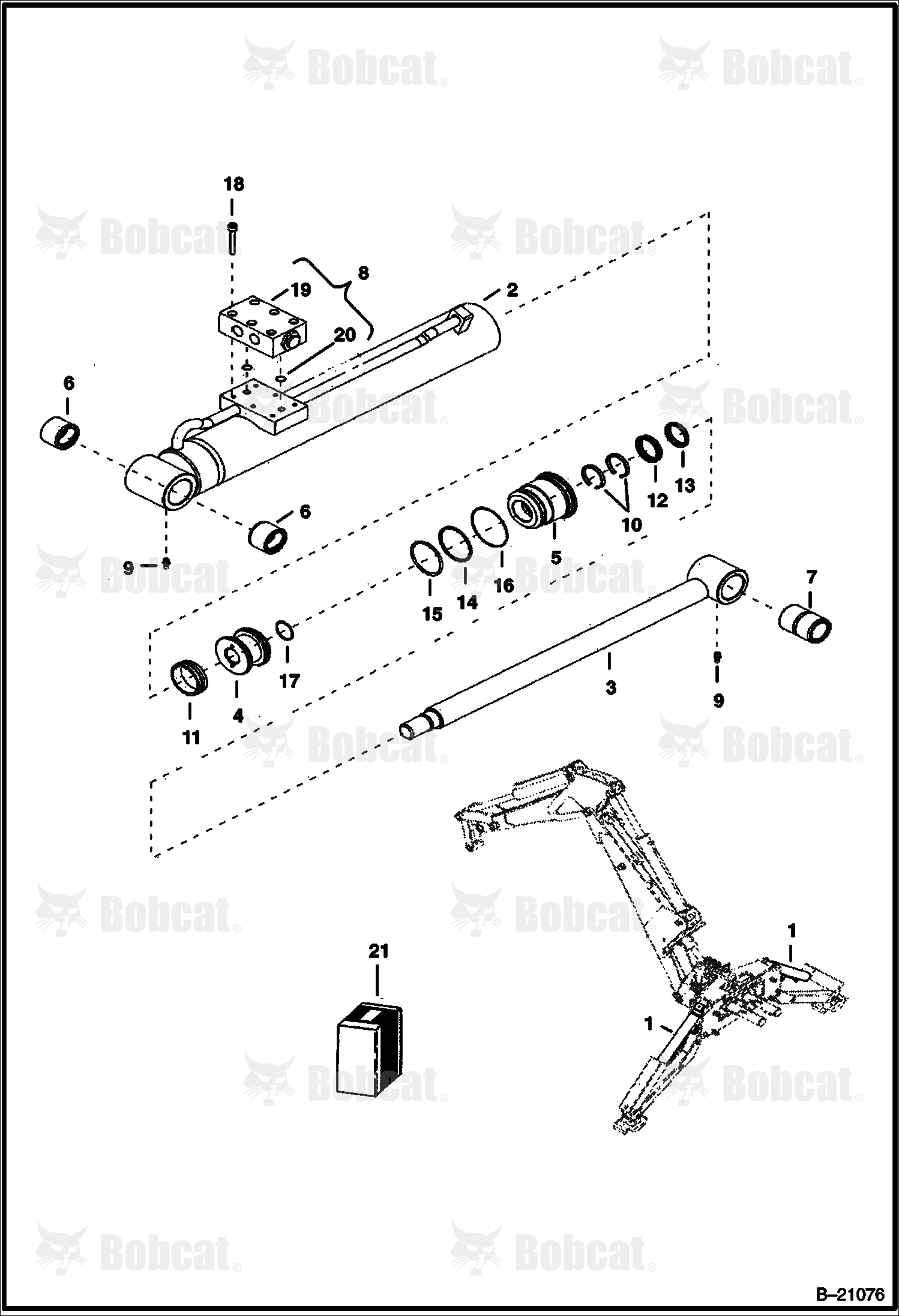 Stabilizer Cylinder (B200) (Center Mount Backhoe)