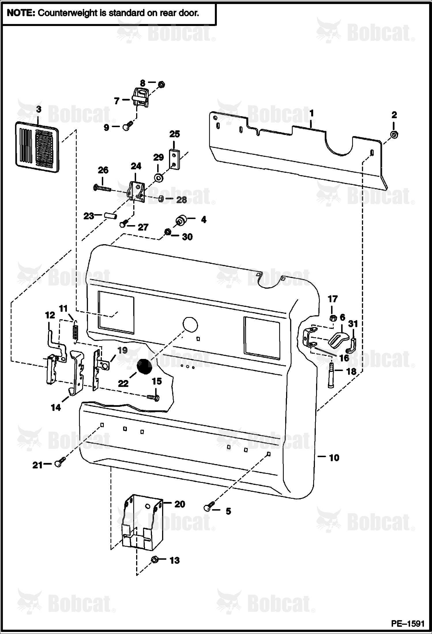 Rear Door  515830001 - 515840618, 516220001 - 516223968