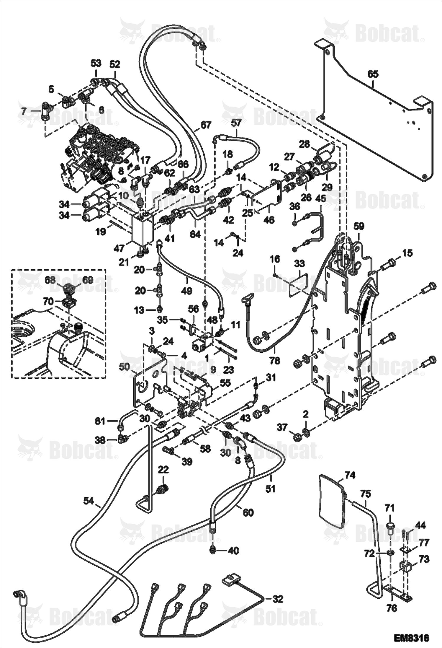 Rear Hydraulic HOOK, Auxiliary Hydraulics & Traile A8GJ15000 & Above, A8GV15000 & Above