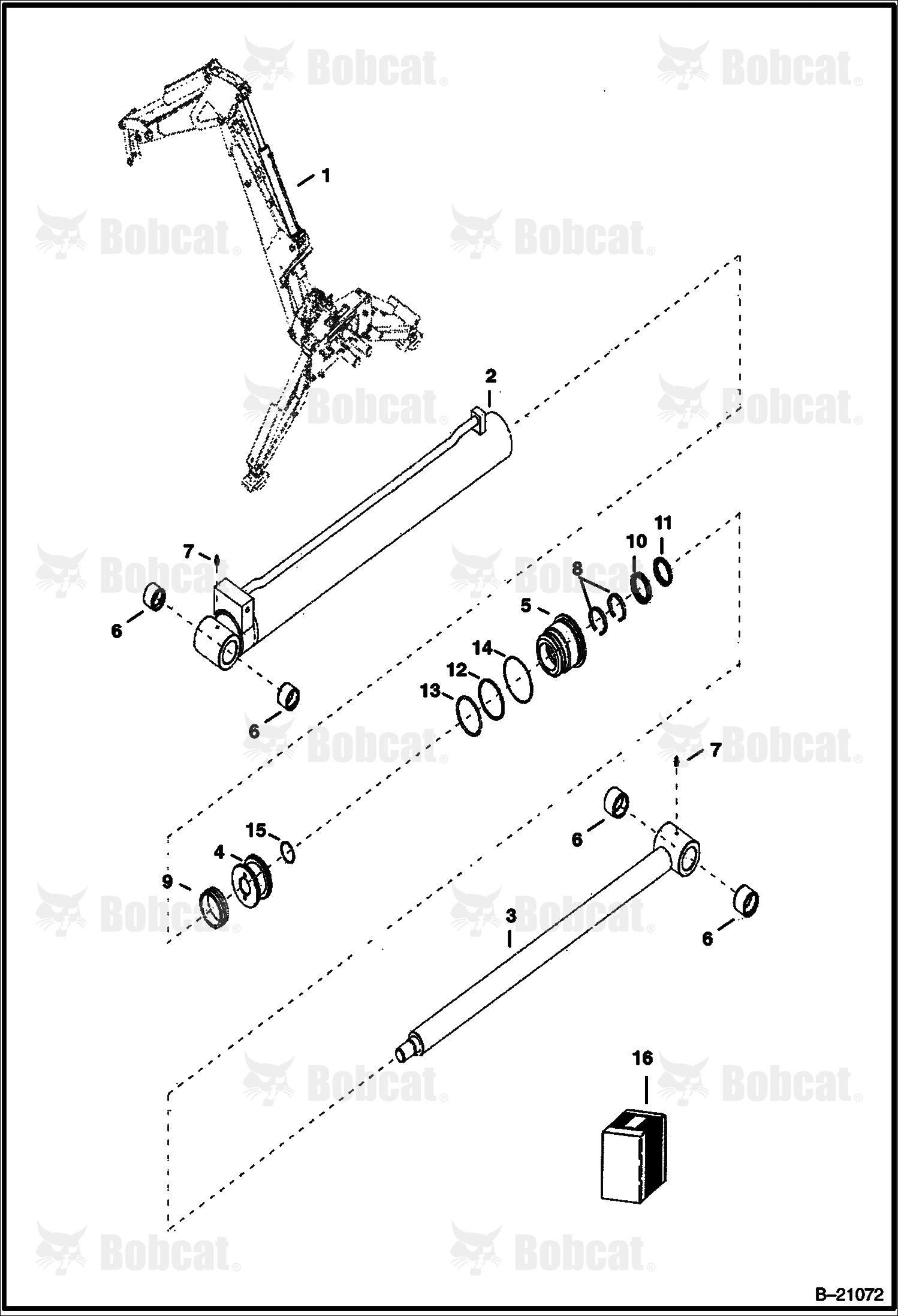Arm Cylinder (B200) (B250)  570211001 - 570211088, 570311001 - 570311054