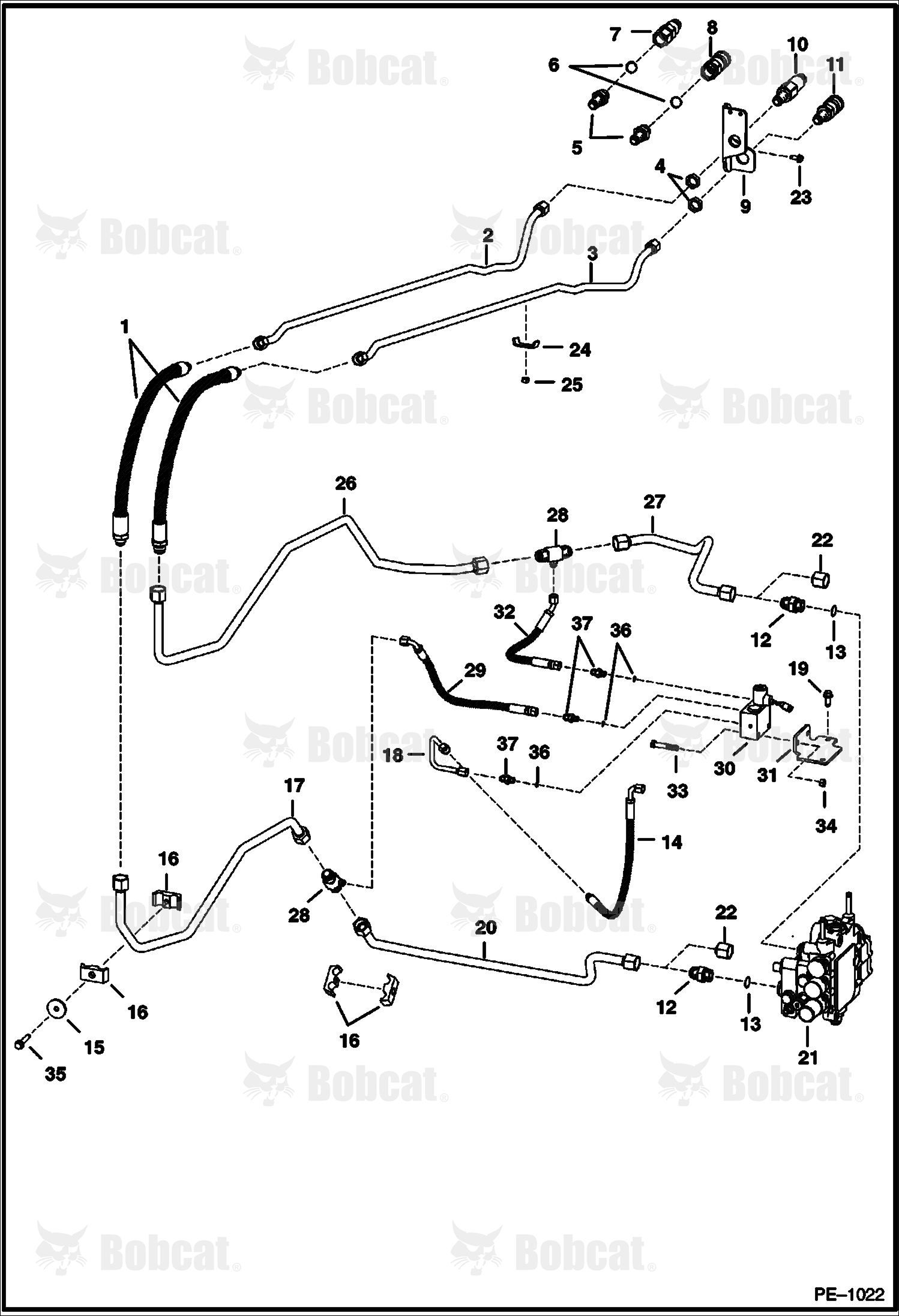 Auxiliary Hydraulics (W/Pressure Relief Valve) 512263234 & Below, 512452026 & Below