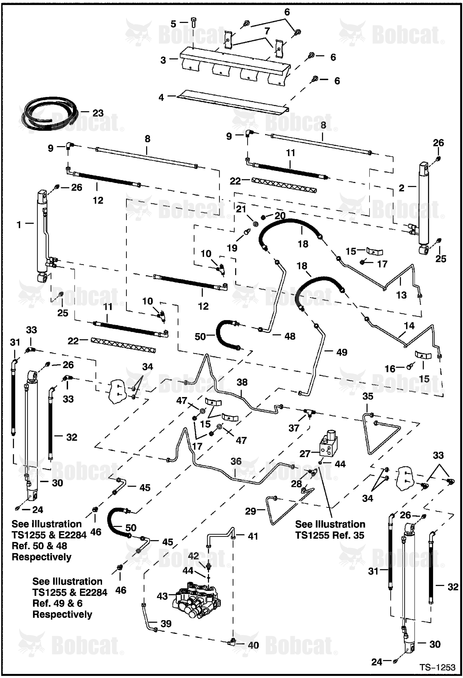 Hydraulic Circuitry (W/O Bucket Positioning Valve)  514111573 & Below, 514211213 & Below