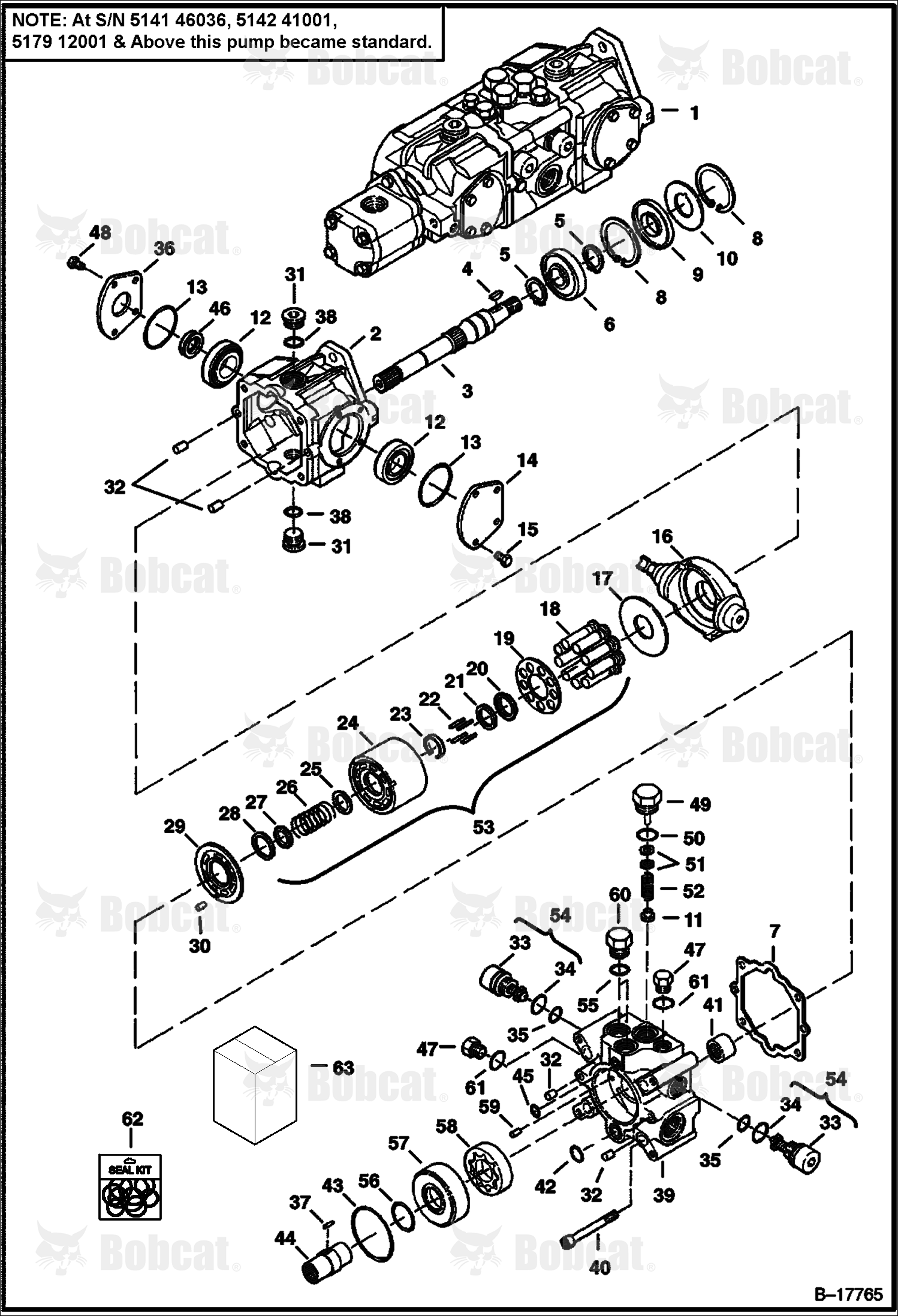 Hydrostatic Pump (Left Half) 514146035 & Below, 514240999 & Below, 517911999 & Below
