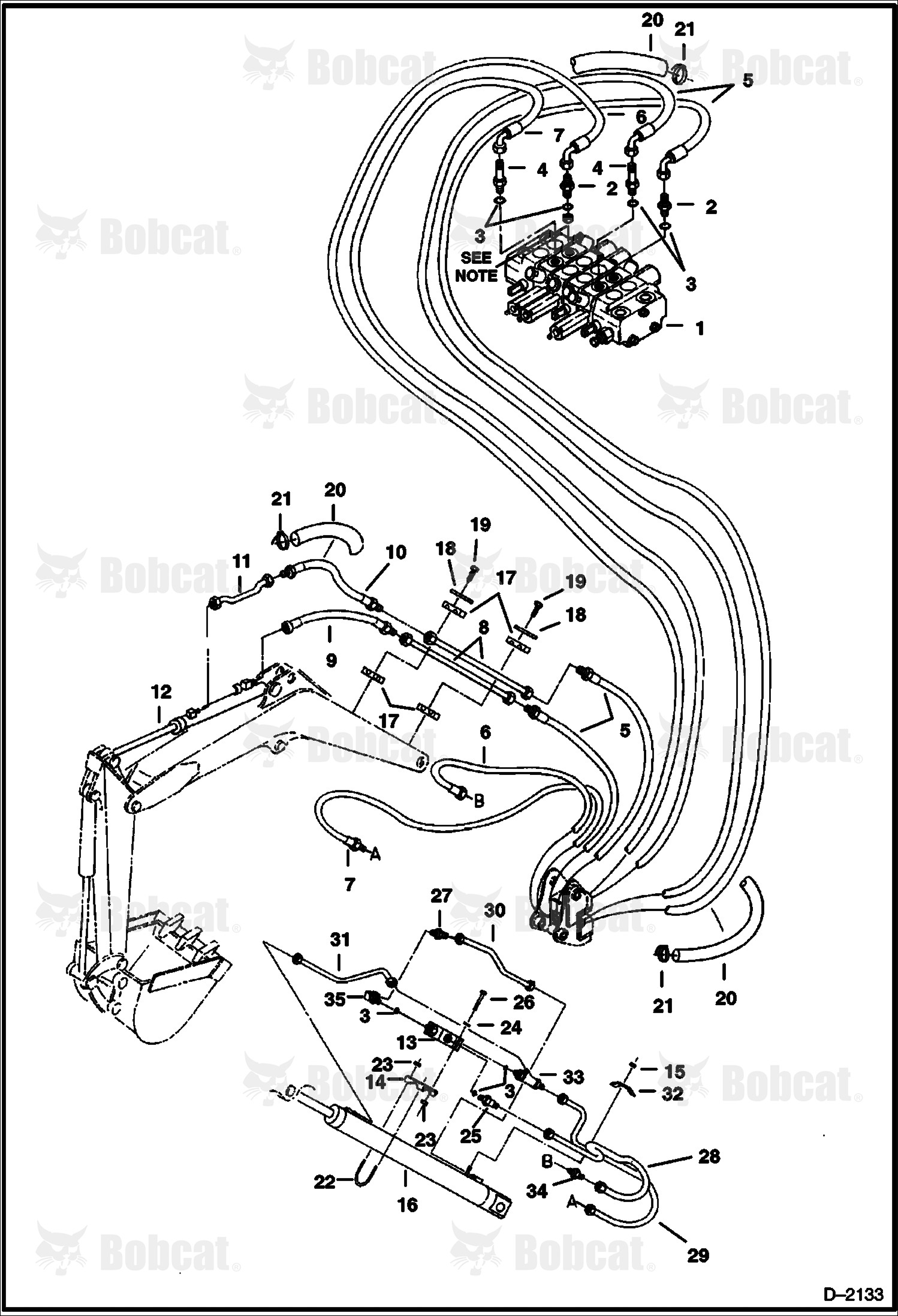 Hydraulic Circuitry (Arm & Boom) (For Excavators Sold in Scandinavian Countries)