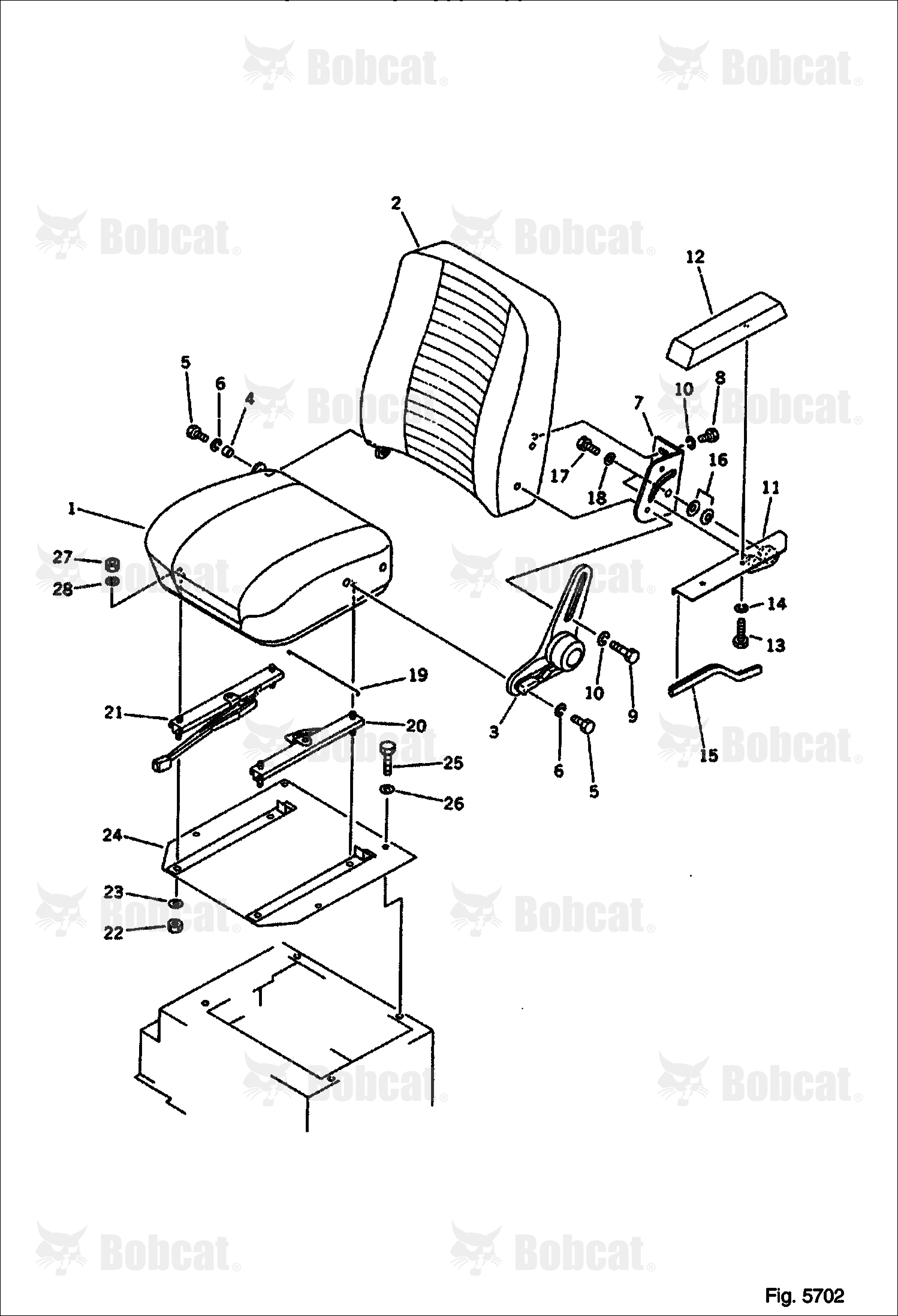 OPERATOR'S Seat (FOR CANOPY) (Komatsu S/N 10001-13024)