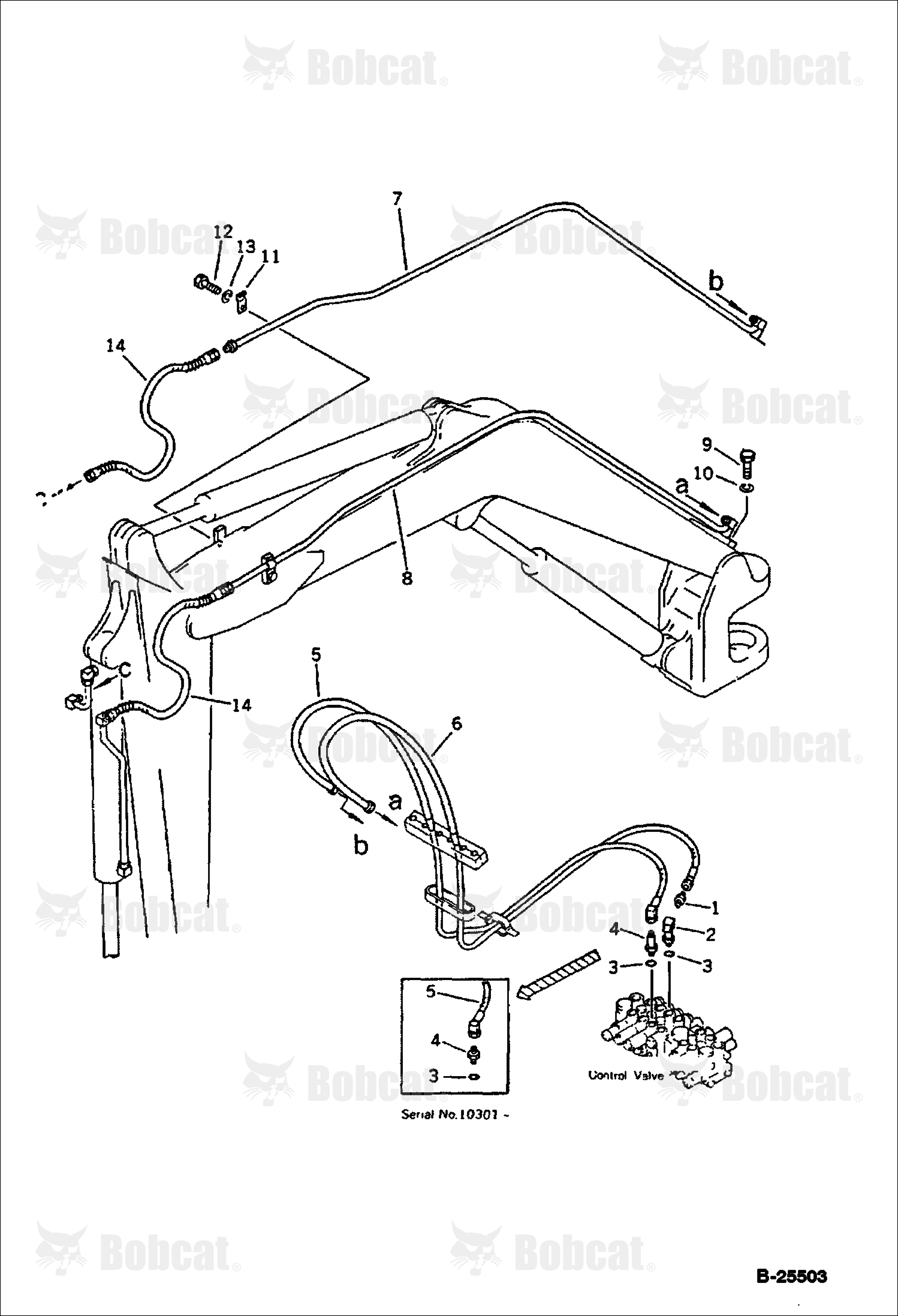 Hydraulic Piping (VALVE TO/FROM Bucket CYLINDER) (USA SPEC.)