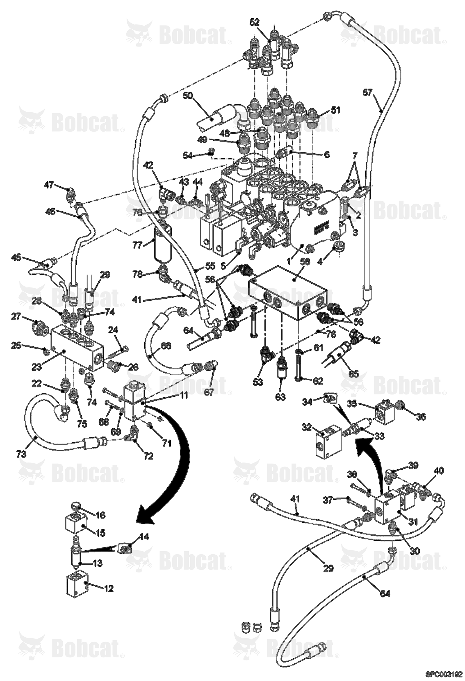 Hydraulic Control Valve Installation  365012043 & Above, 366412039 & Above