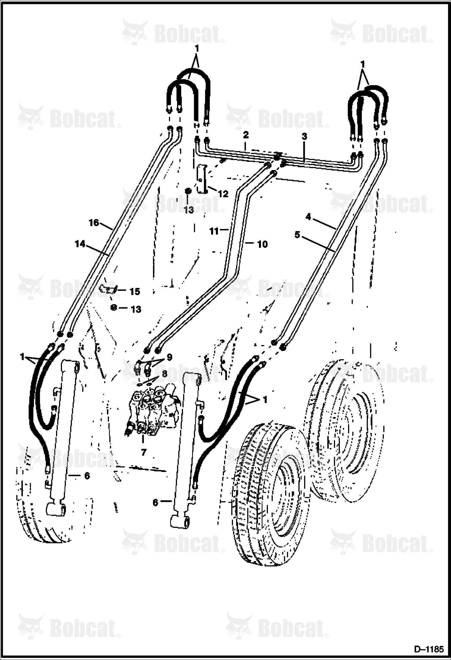 Tilt Cylinder Circuitry (W/Ward or Cessna Valve)