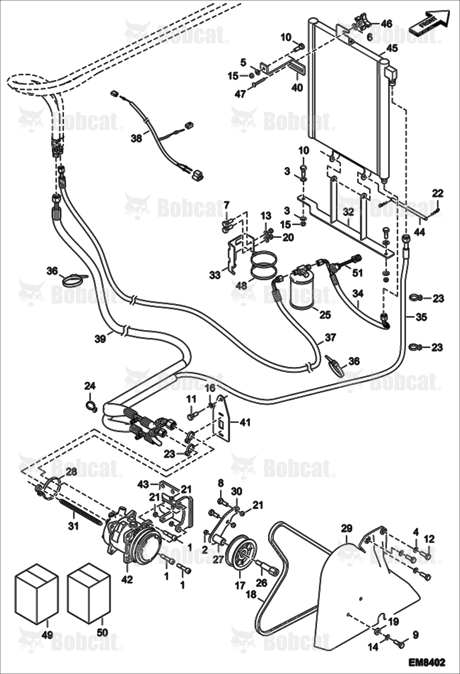 Air Conditioning (Engine Side)  A8GJ13000 & Above, A8GV13000 & Above