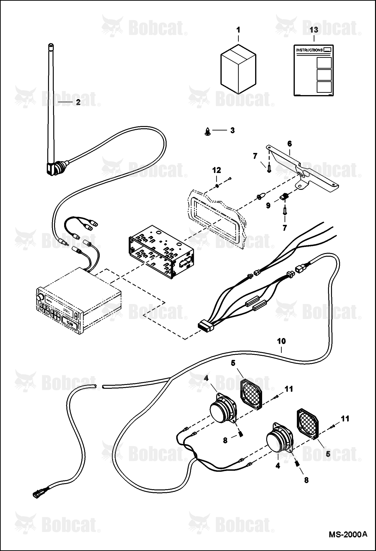 Radio Install Kit (DIN Stereo) (Heavy Duty Speakers)