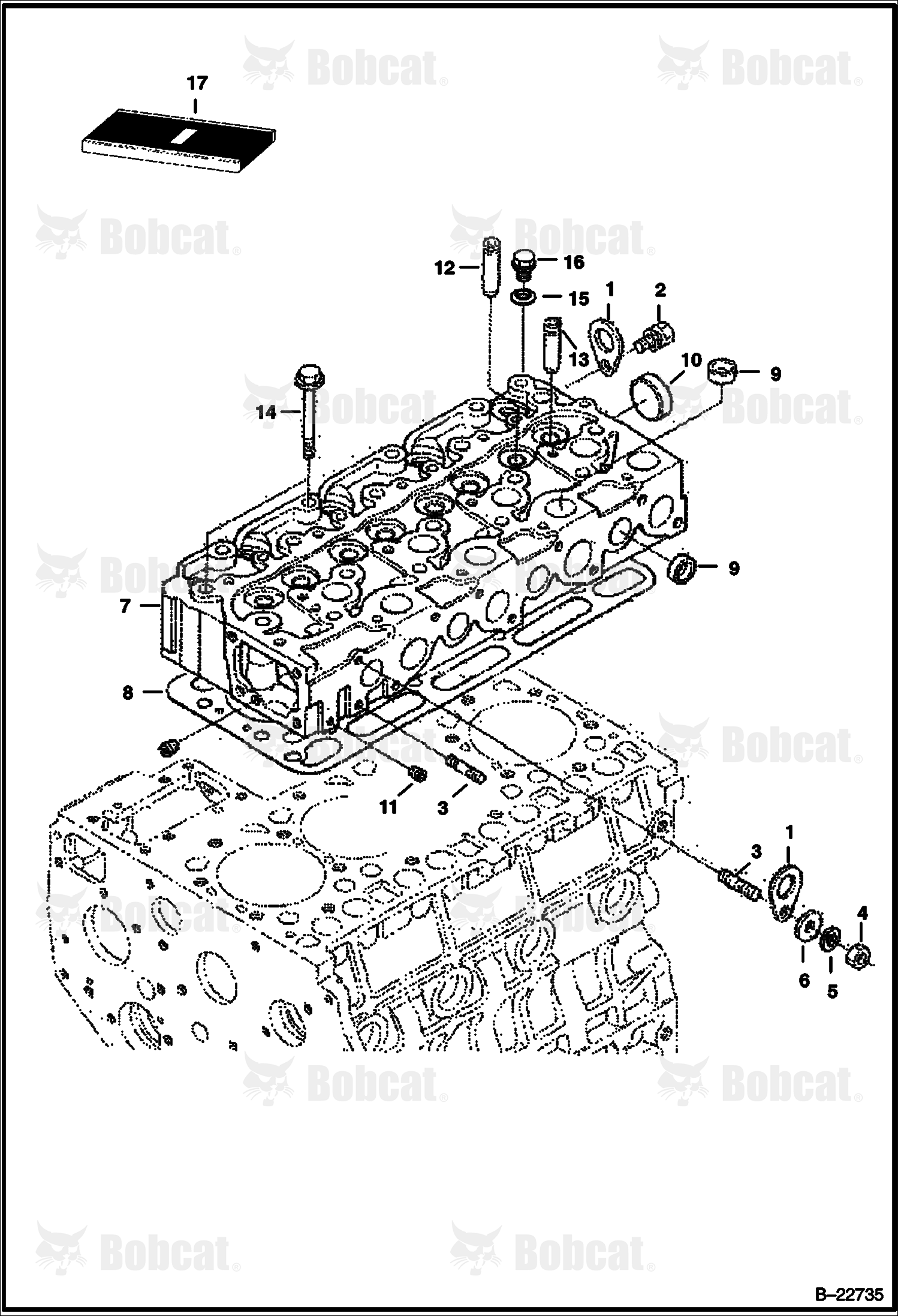Cylinder Head (Kubota - V2003TMDI - Tier II) 525011001 & Above, 525111001 & Above