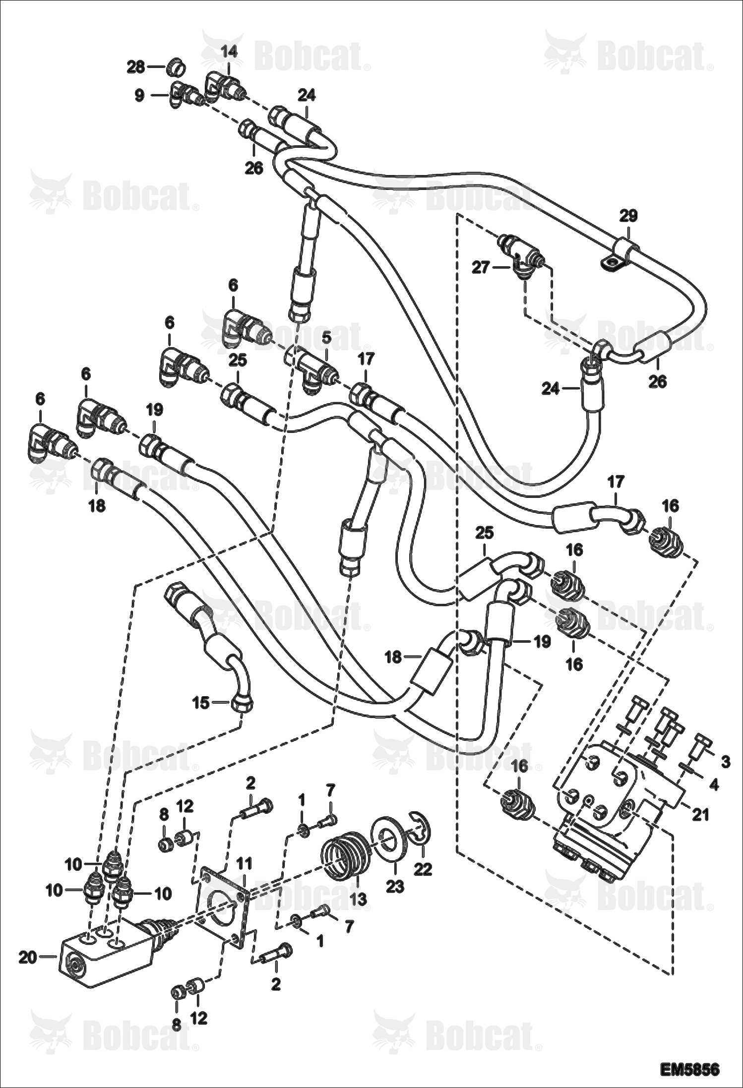CAB Hydraulic Installation (W/O Accumulator)  A8G811001 & Above