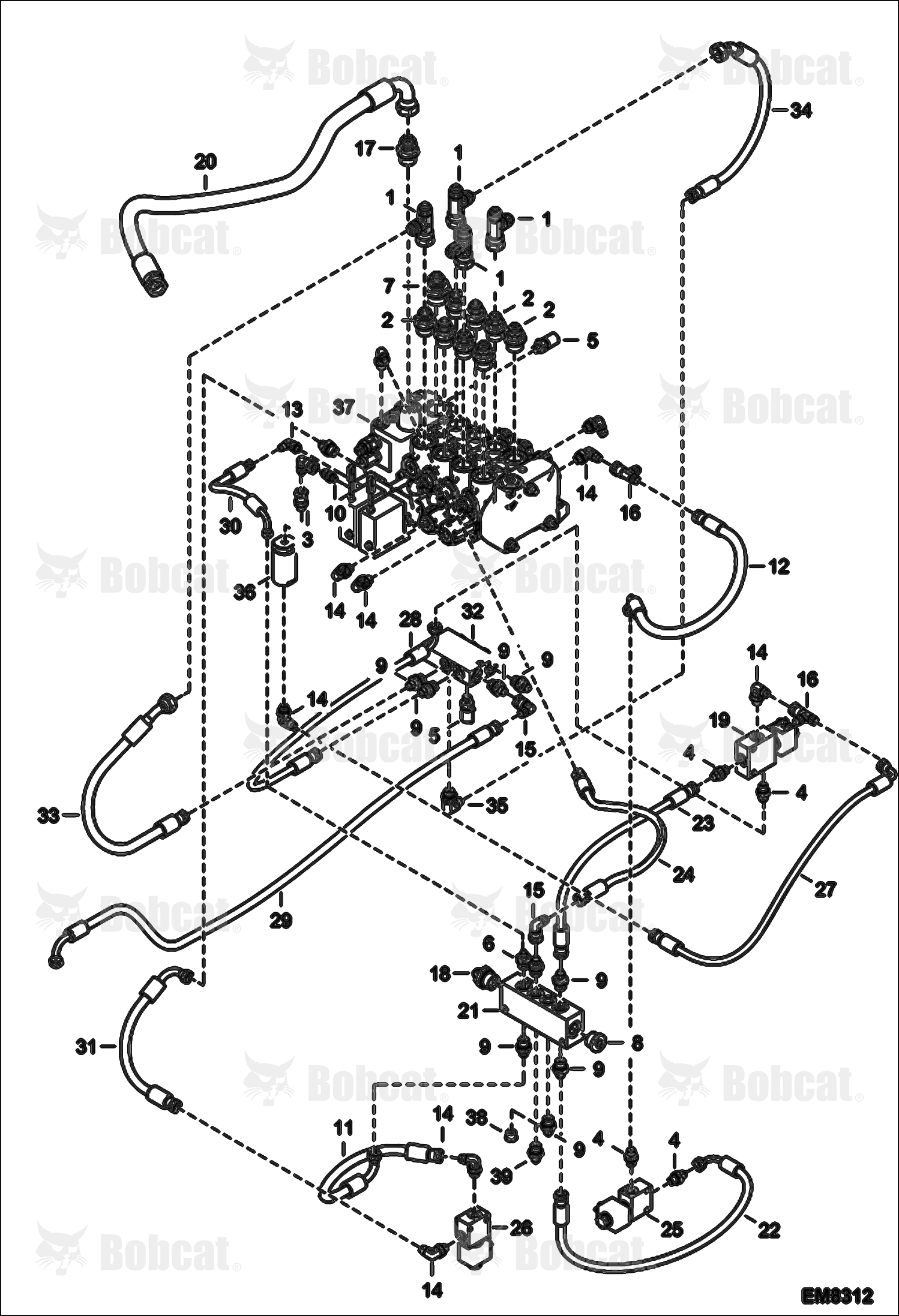 Hydraulic Control Valve Installation A8HD15000 & Above, A8GW15000 & Above, A8GT15000 & Above