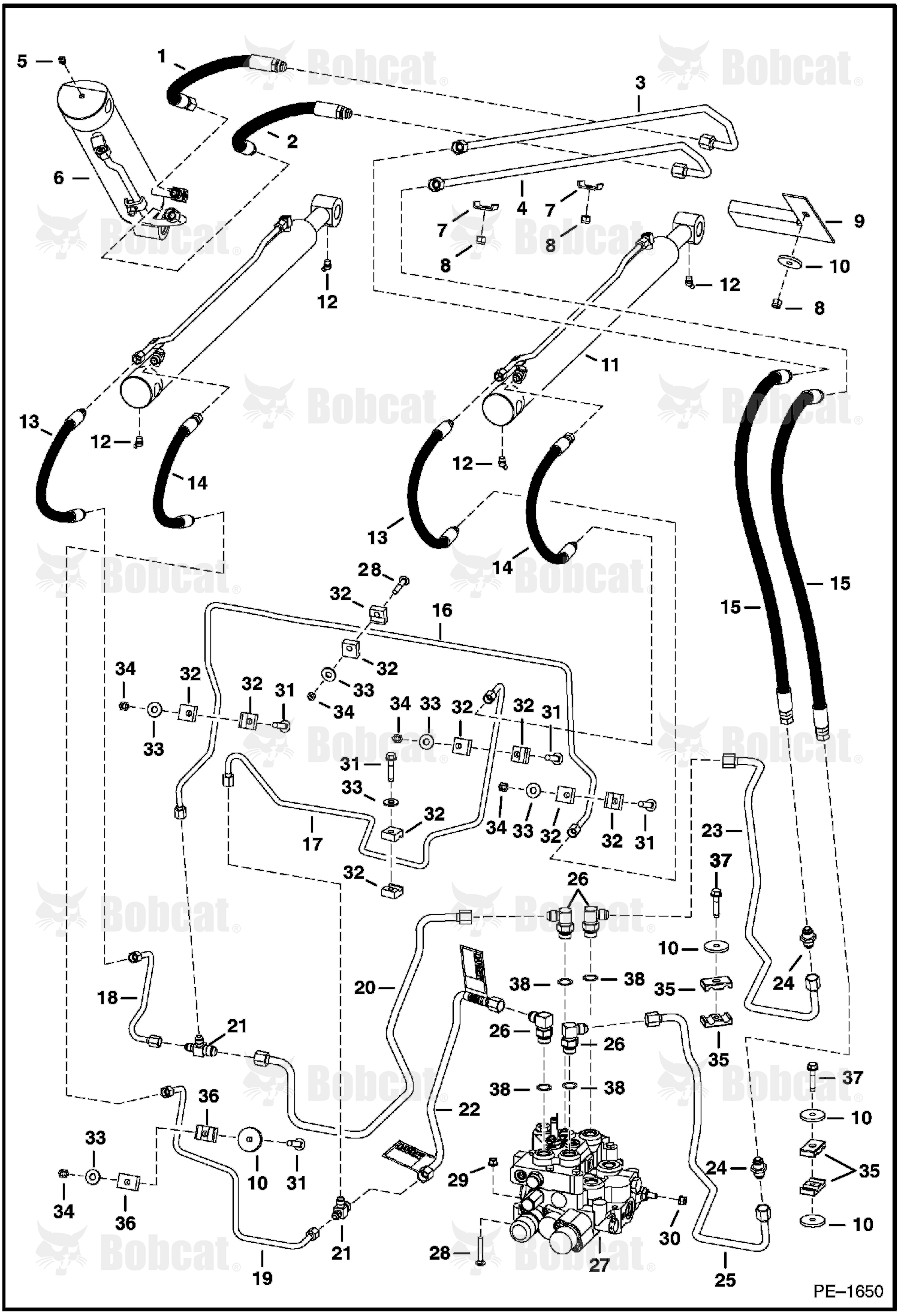 Hydraulic Circuitry (W/O Bucket Positioning Valve)